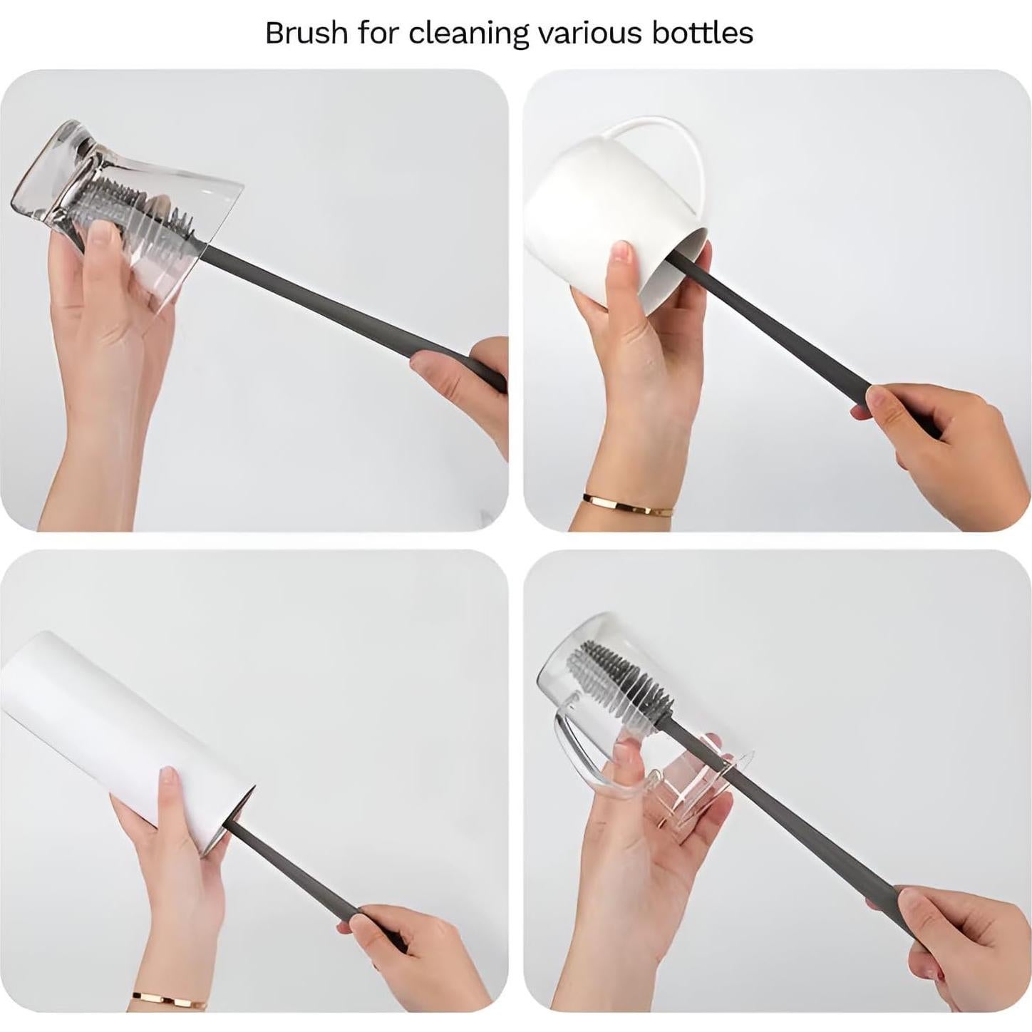 Cepillo de Limpieza de Botellas Sunny Sudz 32 cm Silicona Verde