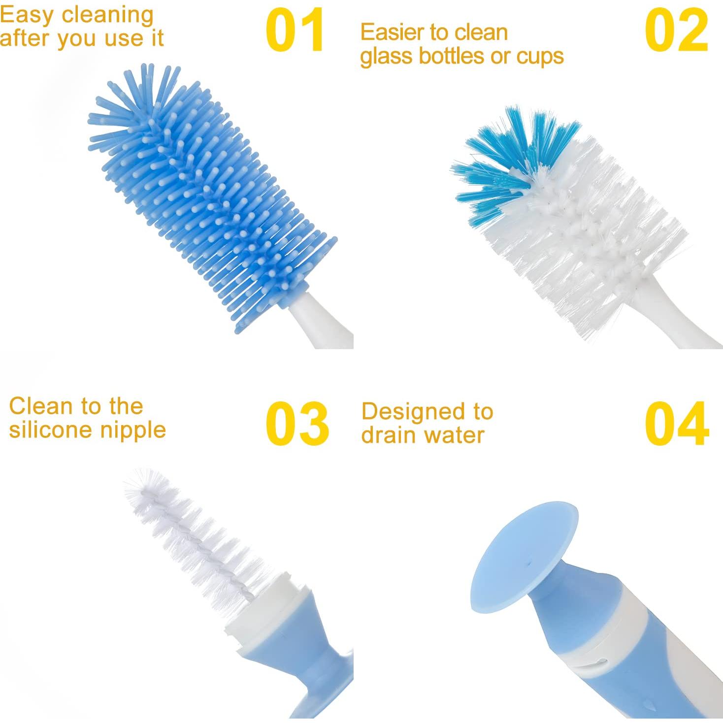 Cepillo de Limpieza para Biberones Chemimoso Rosa 2 Piezas