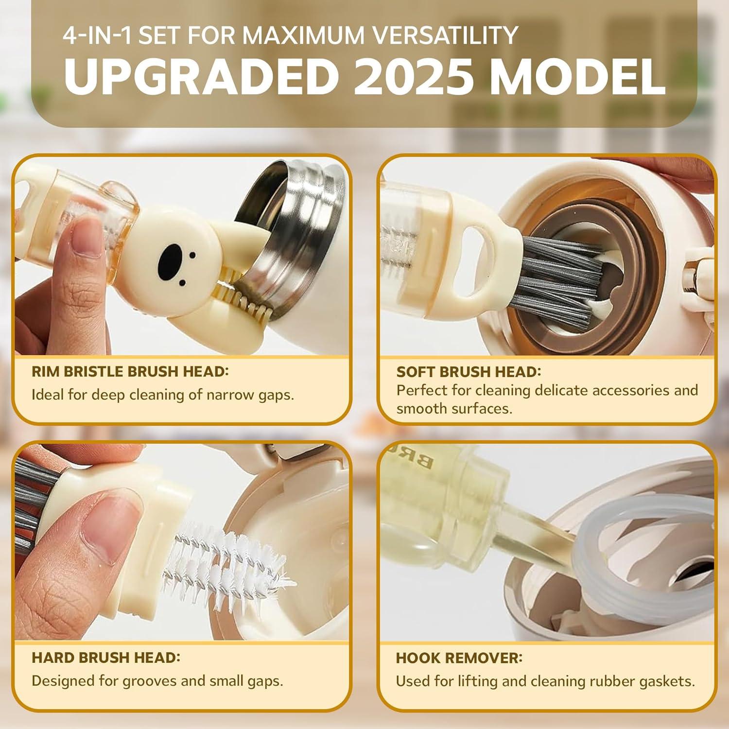 Cepillo de Limpieza 3 en 1 FOLISSE para Tapas y Botellas Azul