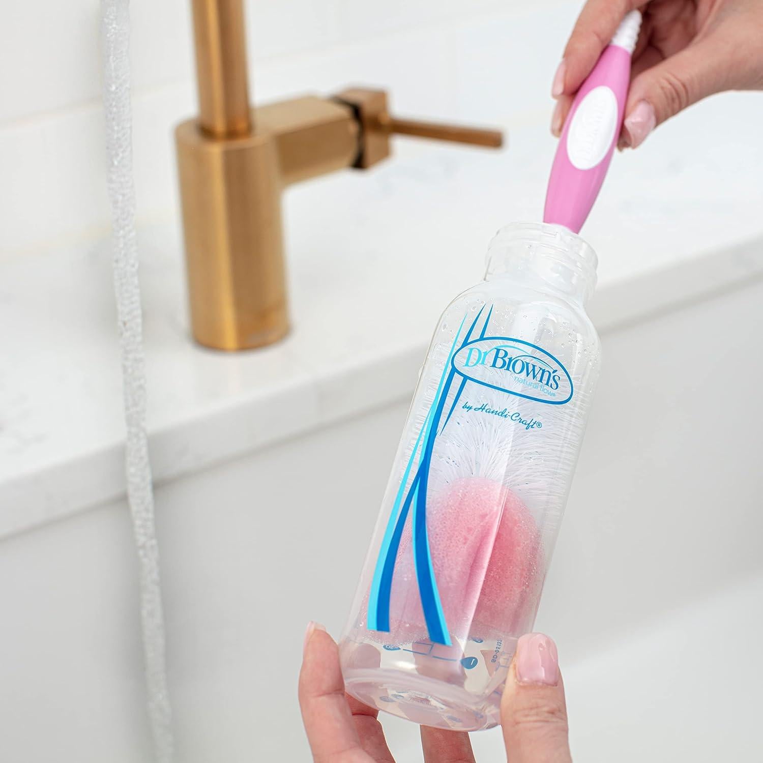 Cepillo para Biberones y Pezones Dr. Brown - 2 Unidades Rosa