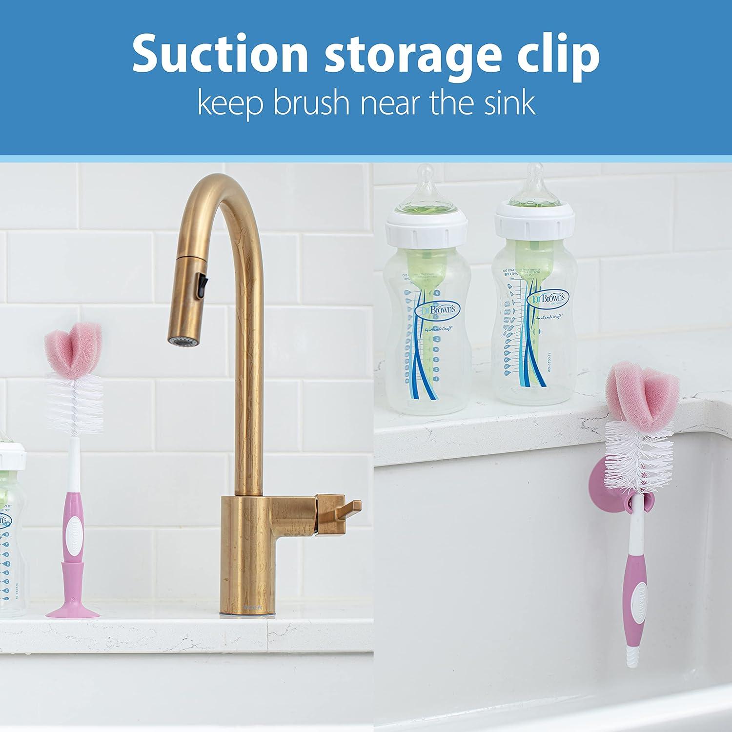 Cepillo para Biberones y Pezones Dr. Brown - 2 Unidades Rosa