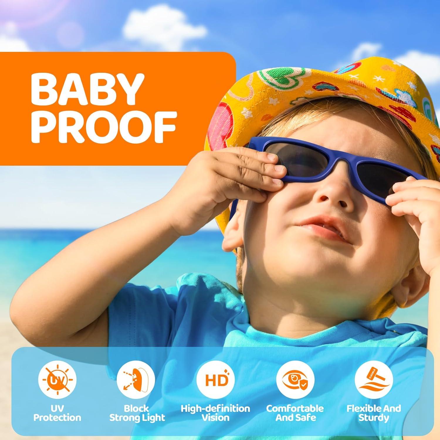 Gafas de sol RIVBOS para bebés UV400 Polarizadas Rosa