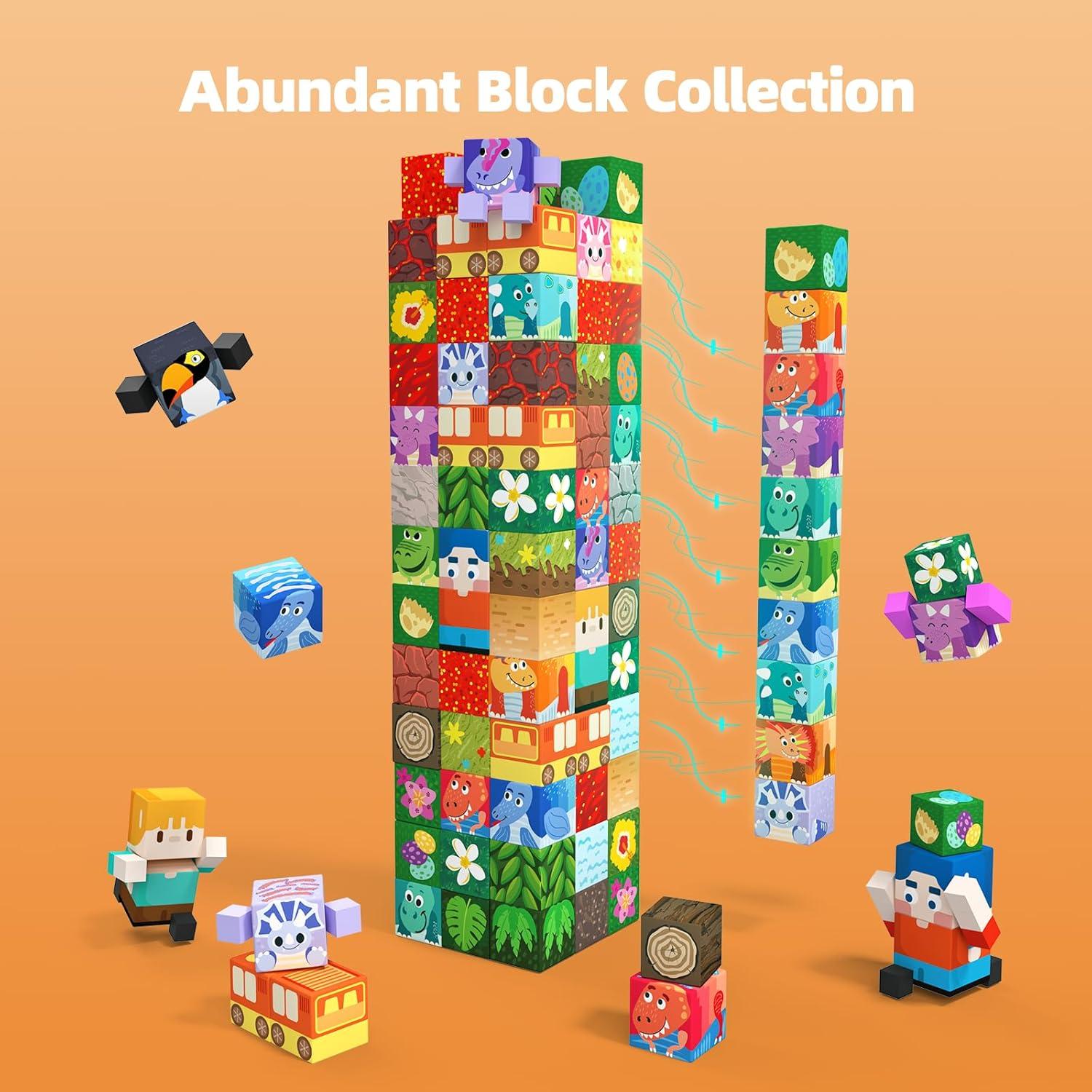 GobiDex Set Bloques Magnéticos Dinosaurios 100 Piezas