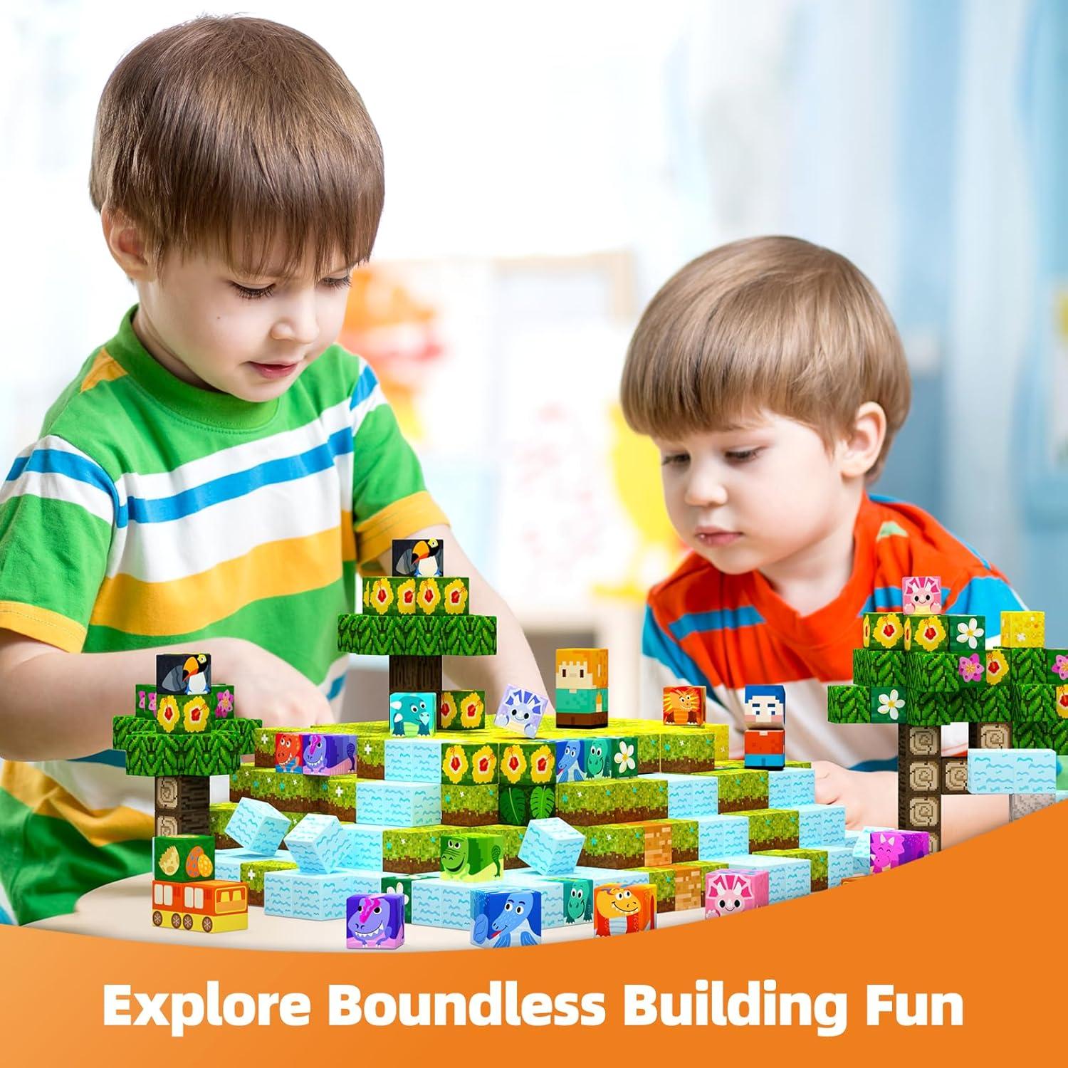 GobiDex Set Bloques Magnéticos Dinosaurios 100 Piezas