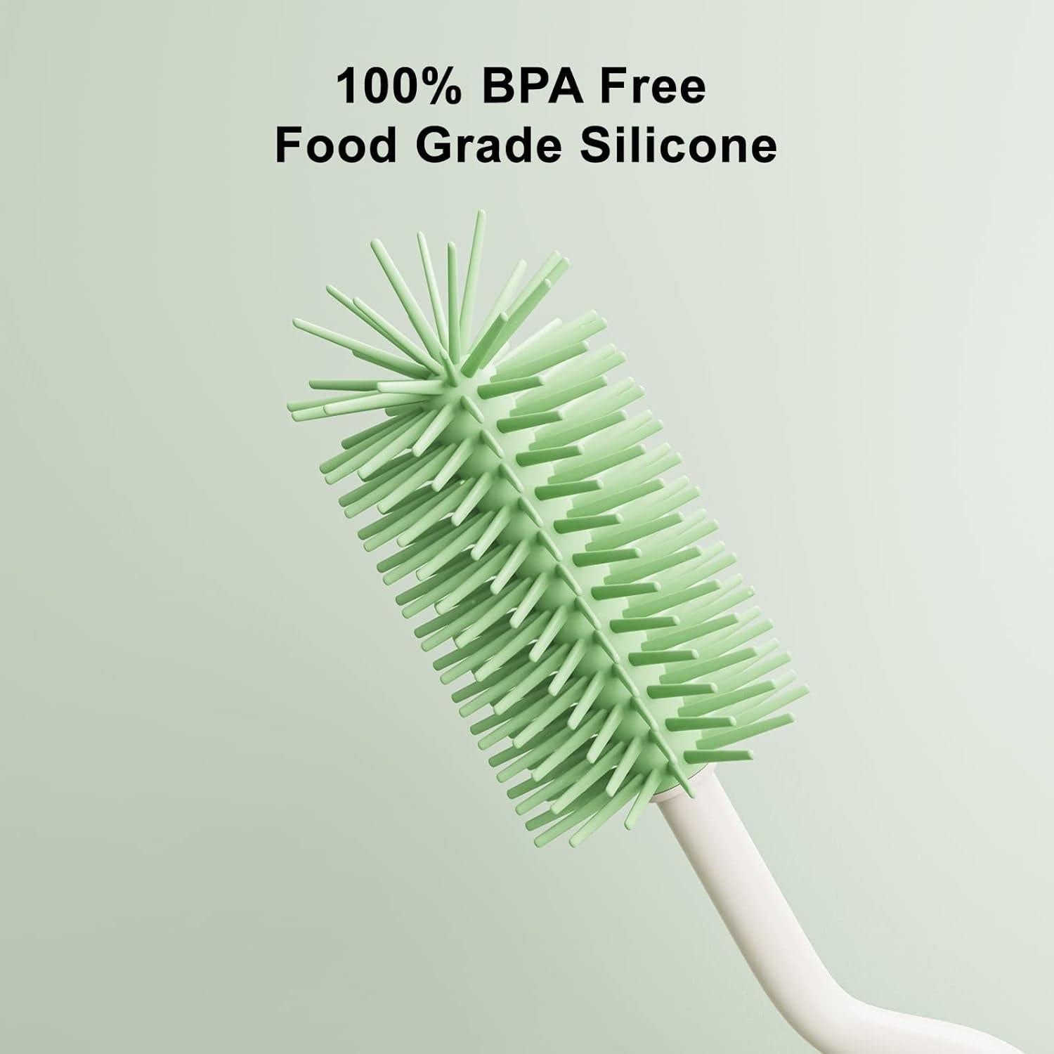 Juego de Cepillos de Botellas de Silicona ePiiChua 3 en 1 Verde