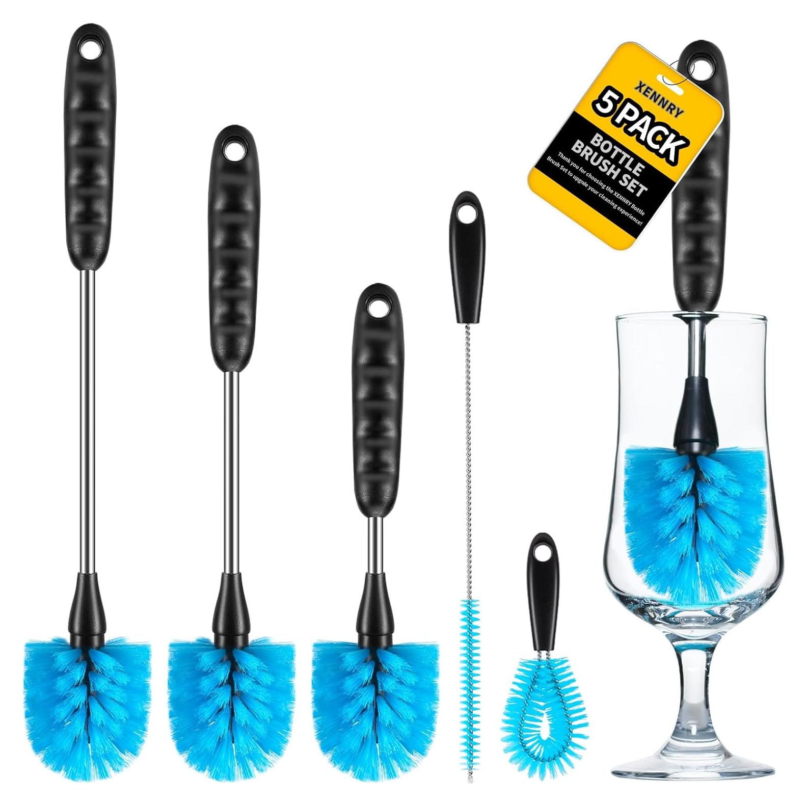 Juego de limpieza de botellas XENNRY con cepillos ergonómicos