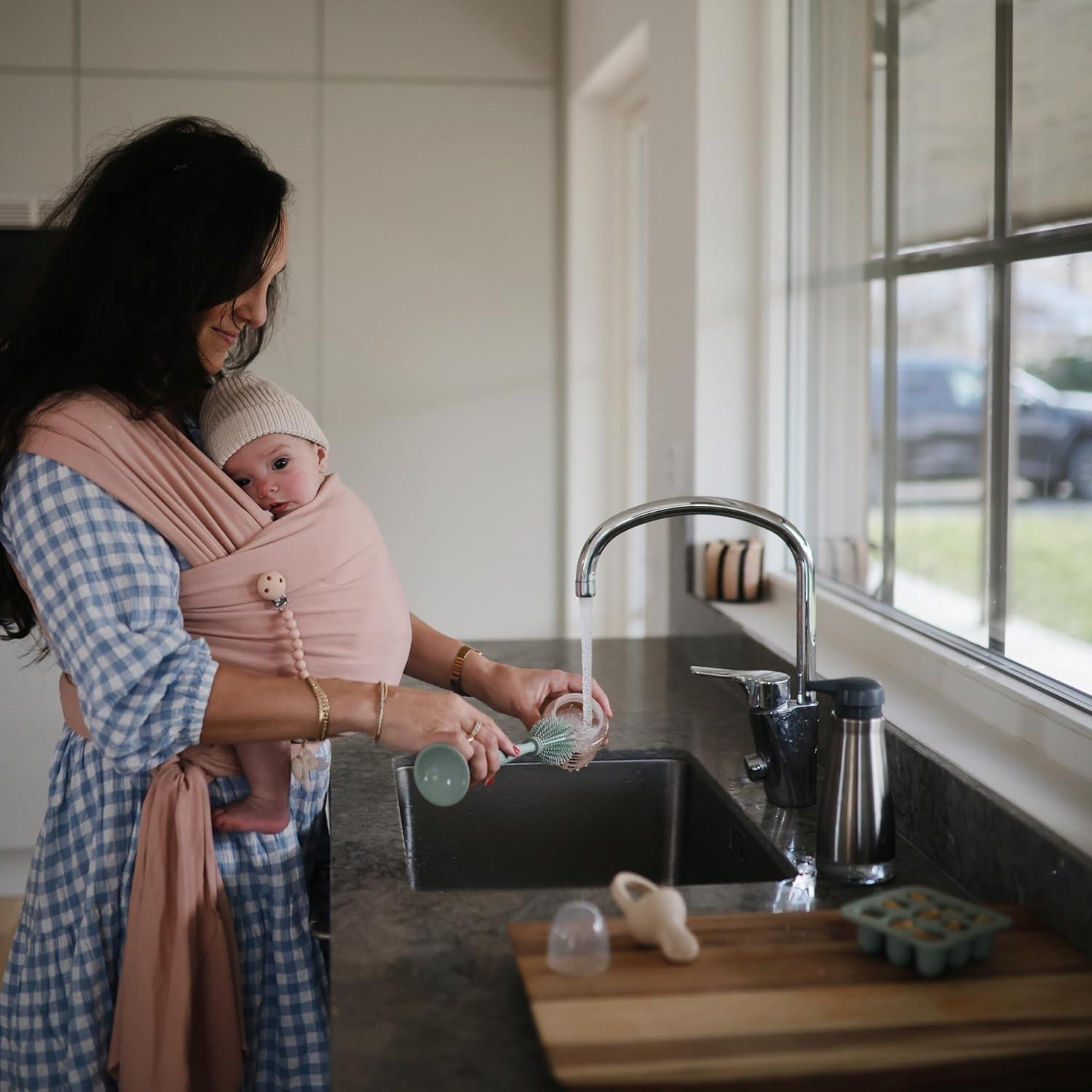 Cepillo de Biberón Mushie Doble Cara Silicona Suave Arena