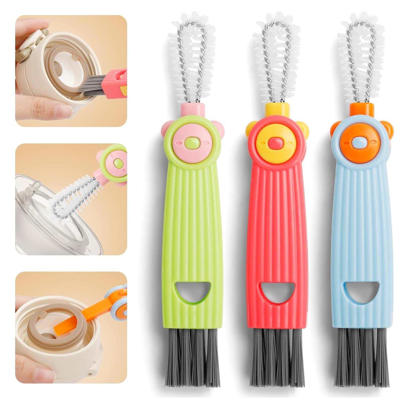Juego de Cepillos de Limpieza INDEMO 3 en 1 para Botellas y Tazas
