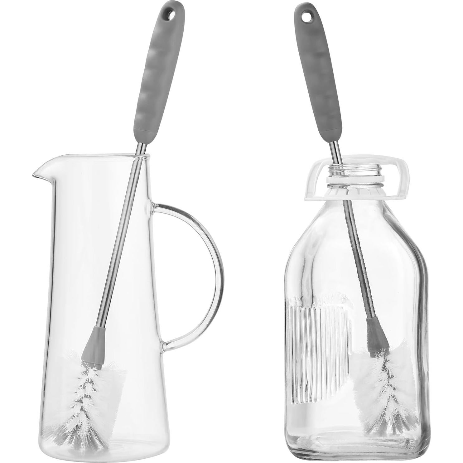 ALINK Juego de 5 Cepillos para Botellas y Pajitas - Gris