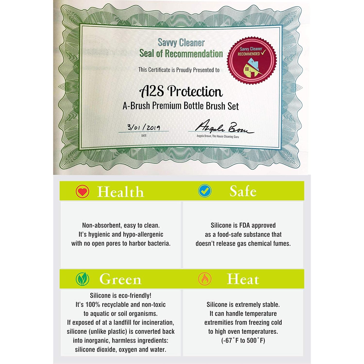 Limpiador de Botellas de Silicona A2S - Juego de 2 Piezas