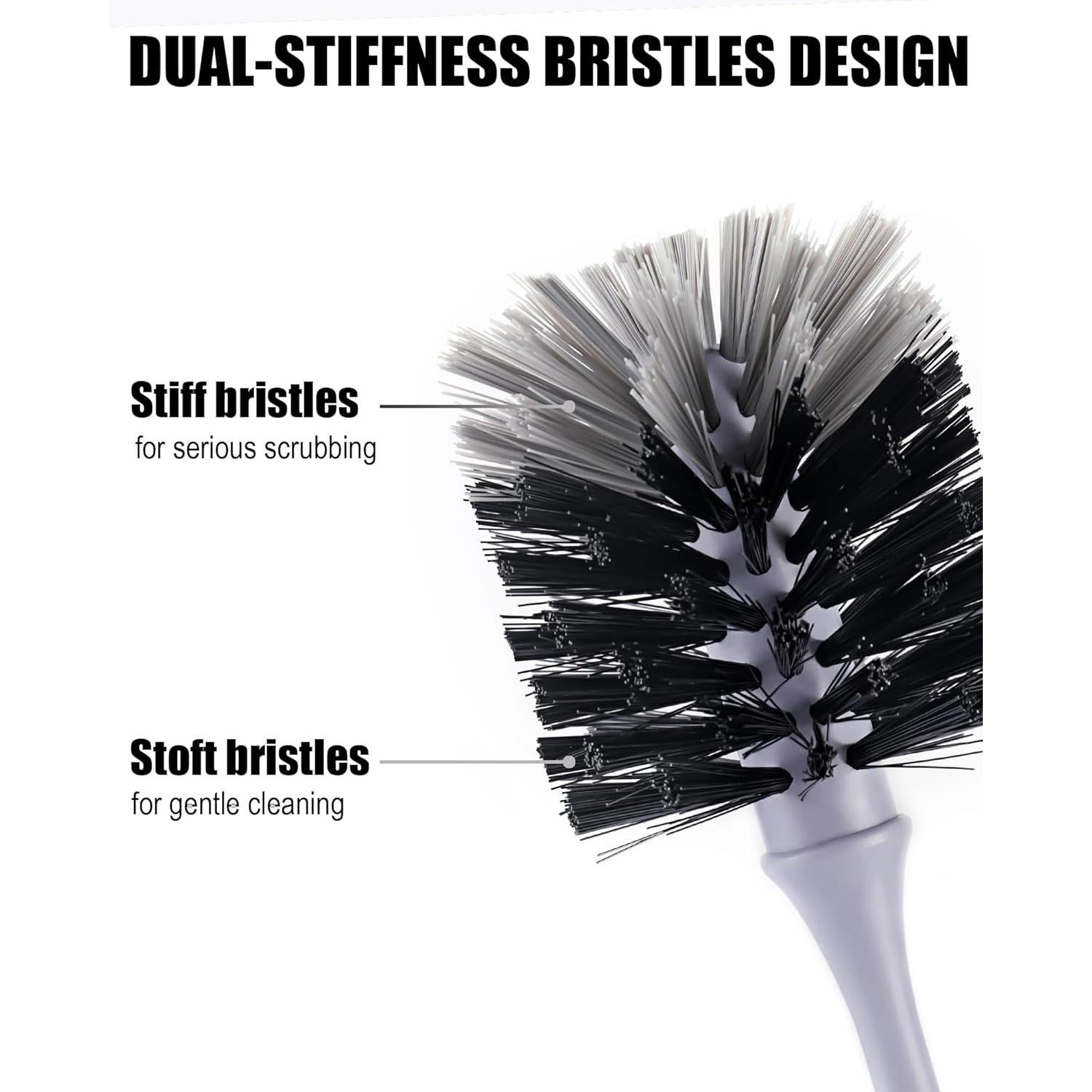 Cepillo para Botellas YeuDeuy con Mango Largo y Cerdas Duales