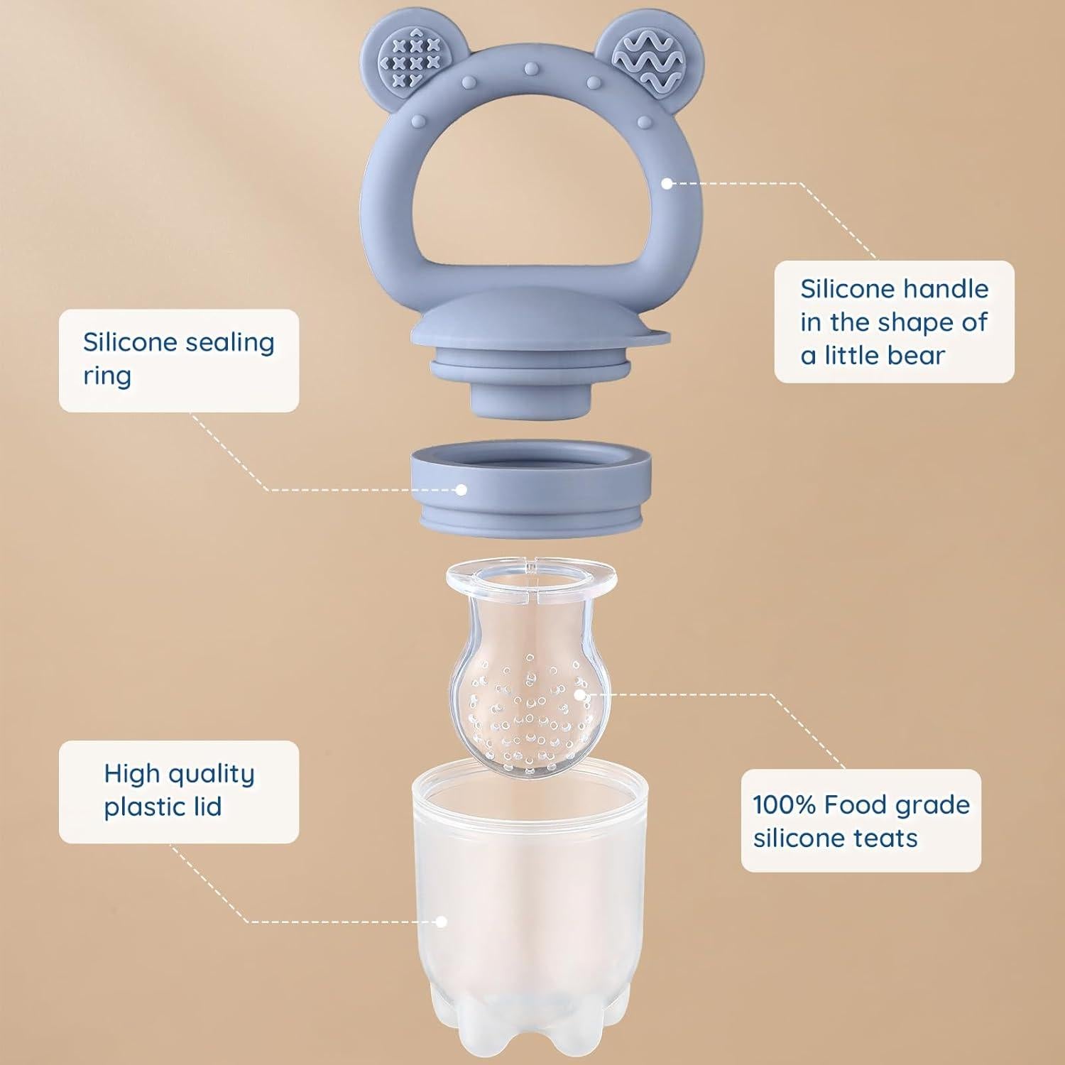Paquete de 2 Alimentadores de Silicona para Bebés - POIKSHARK