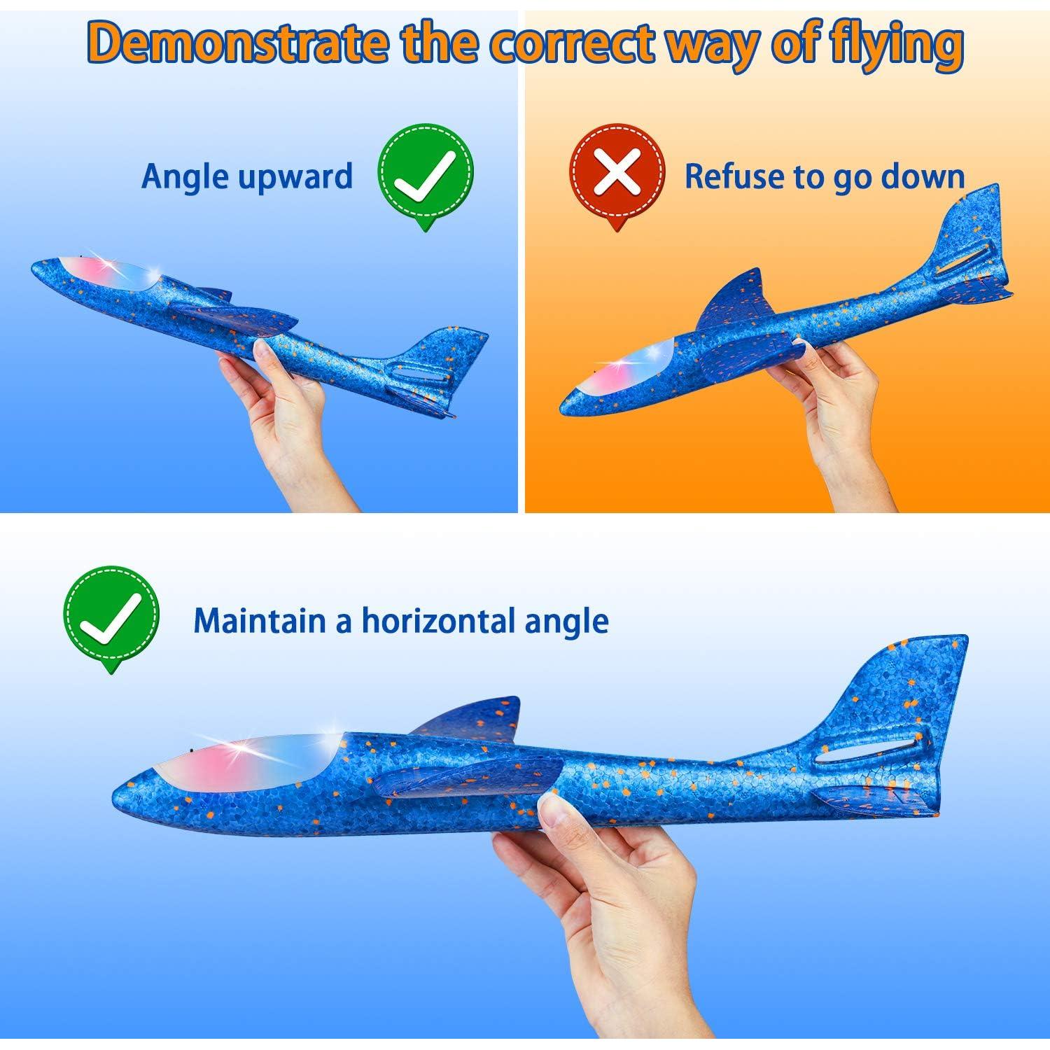 Paquete de 2 Aviones LED CUKU 44,45 cm 2 Modos de Vuelo