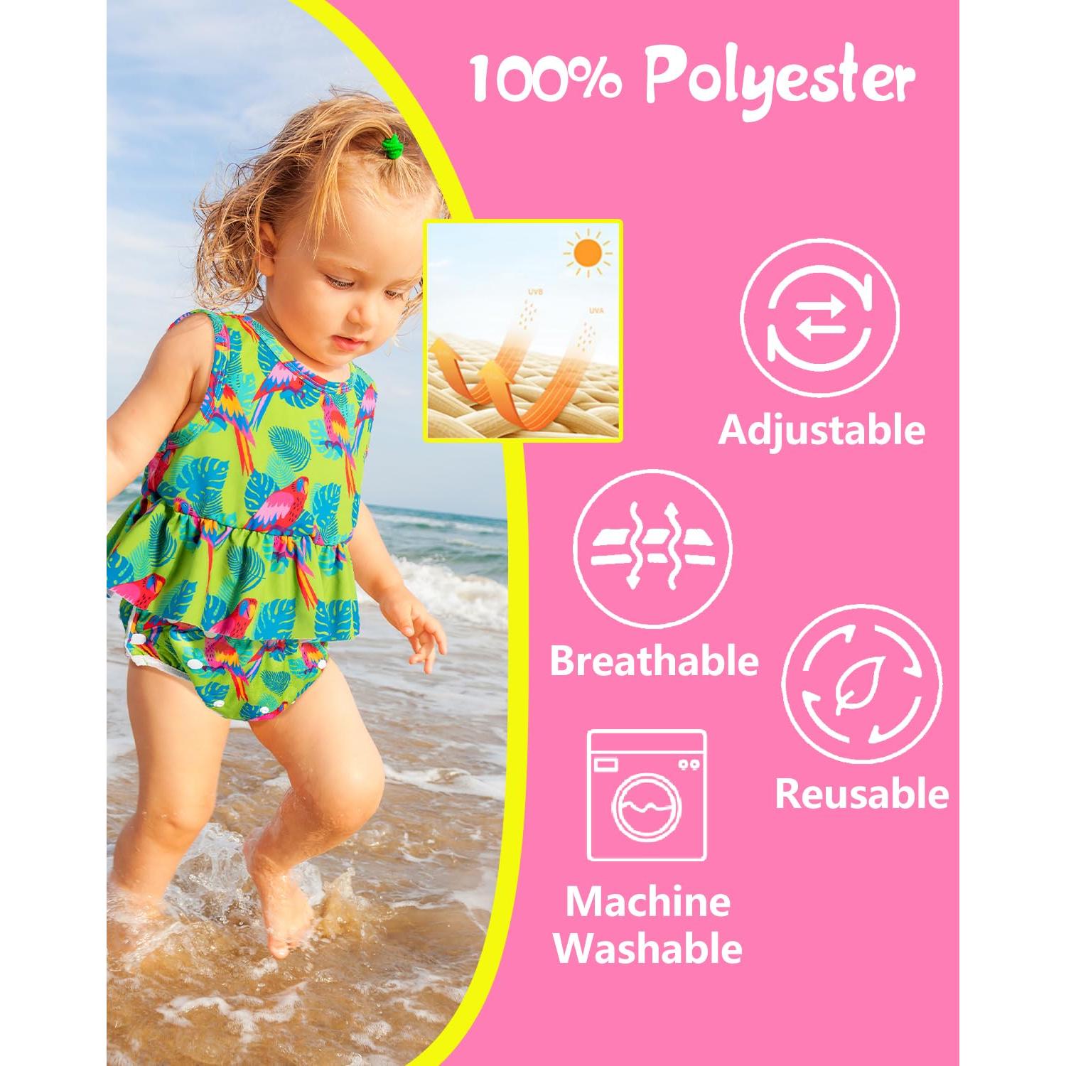 Pañales de Natación Reutilizables Babygoal - 3 Paquetes para Bebés 0-8 Meses