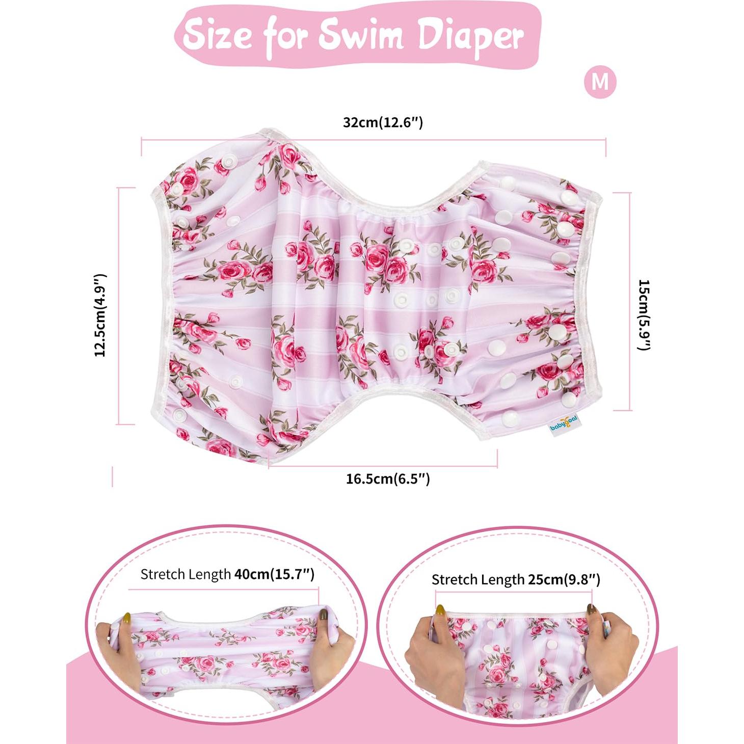 Pañales de Natación Reutilizables Babygoal - 3 Paquetes para Bebés 0-8 Meses