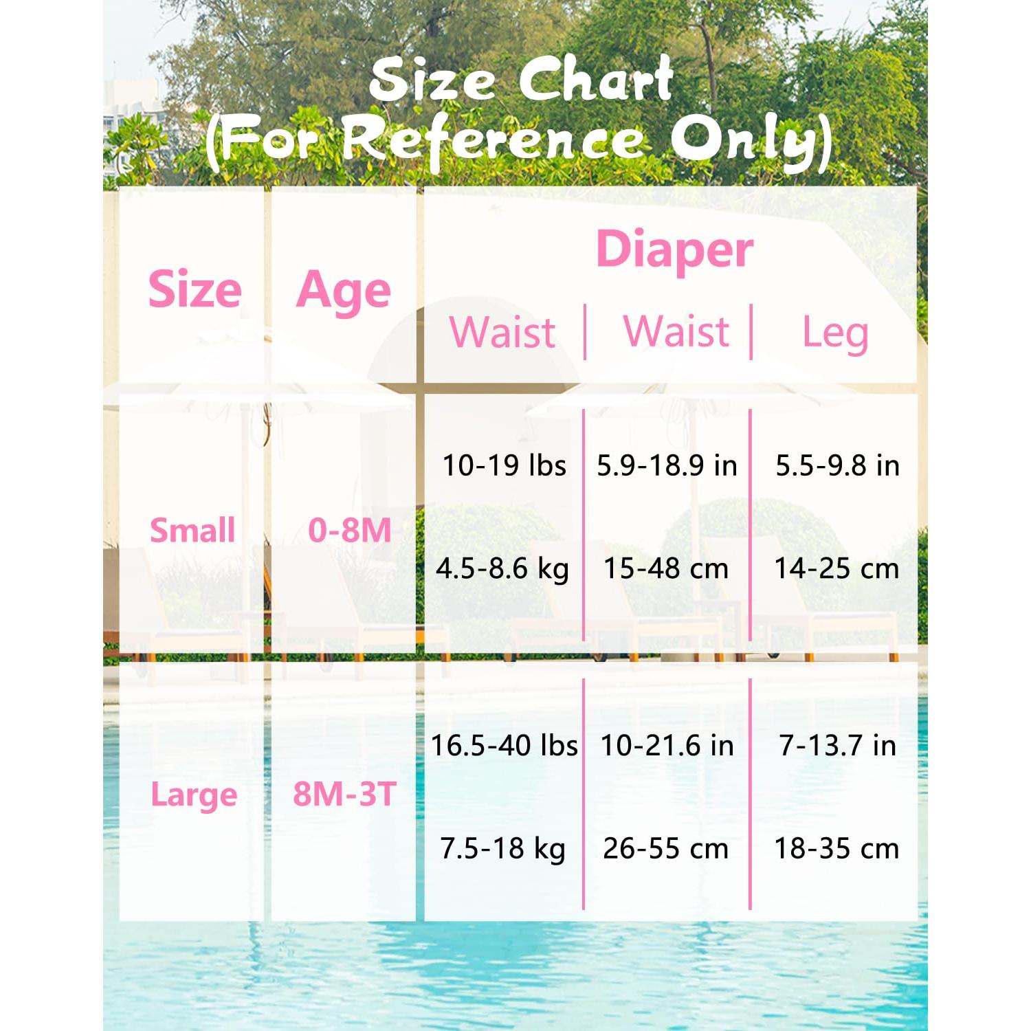 Pañales de Natación Reutilizables Babygoal - 3 Paquetes para Bebés 0-8 Meses