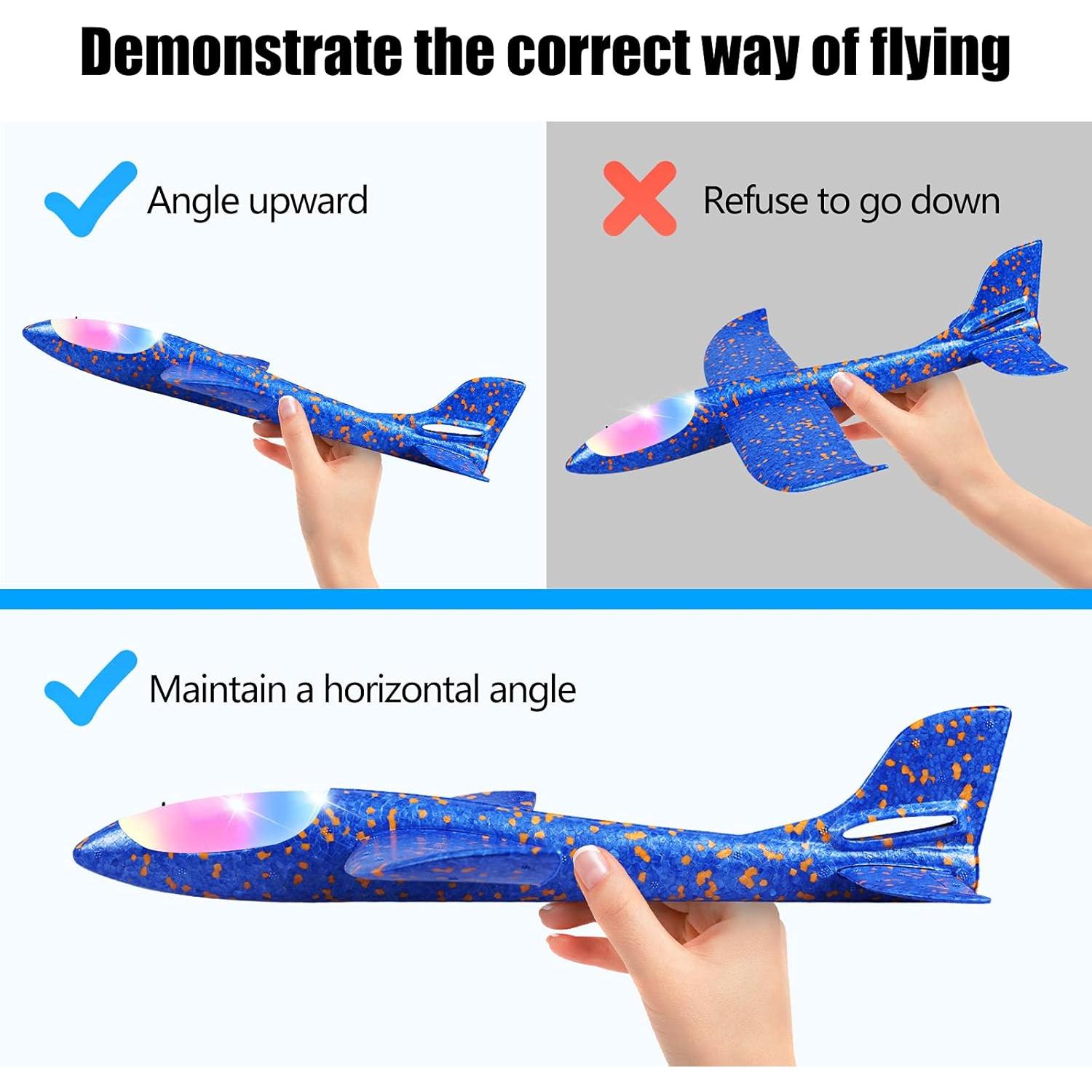 Paquete de 2 Aviones de Luz LED CUKU 44.5 cm Juguete Volador