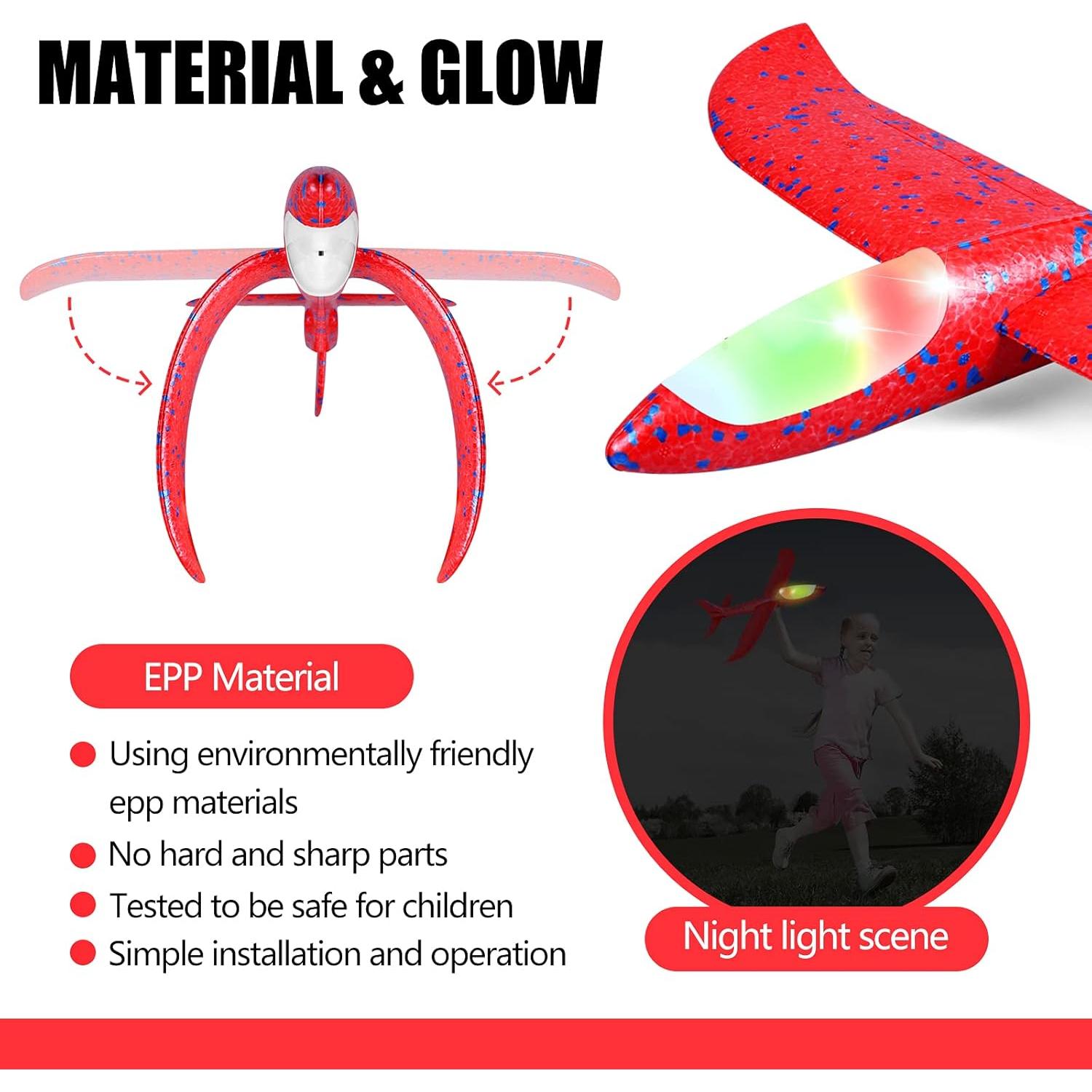 Paquete de 2 Aviones de Luz LED CUKU 44.5 cm Juguete Volador