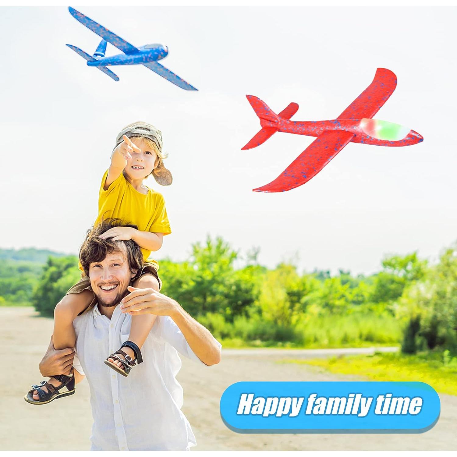 Paquete de 2 Aviones de Luz LED CUKU 44.5 cm Juguete Volador