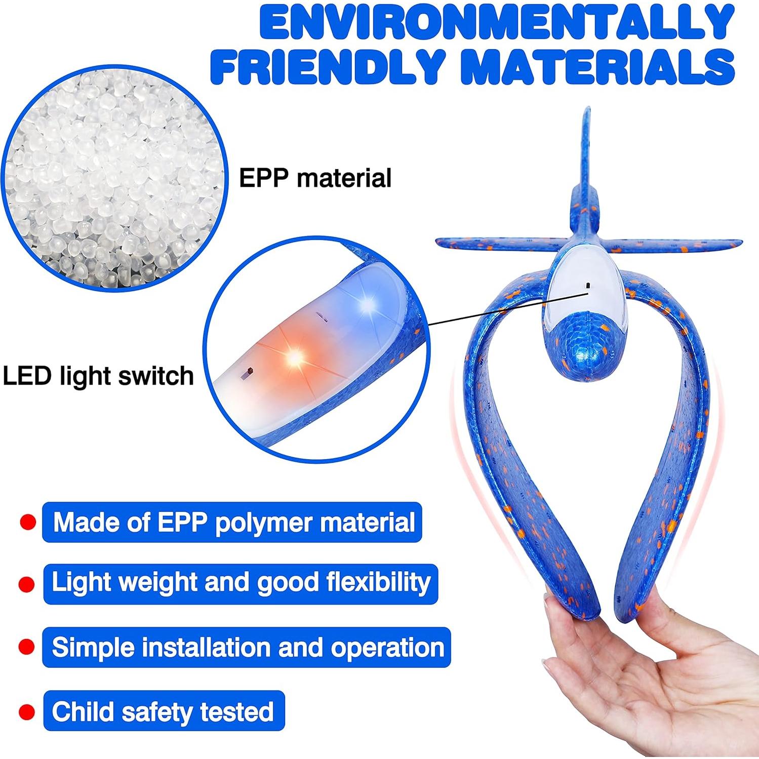 CUKU Paquete de 4 Juguetes de Avión LED - 44.5 cm