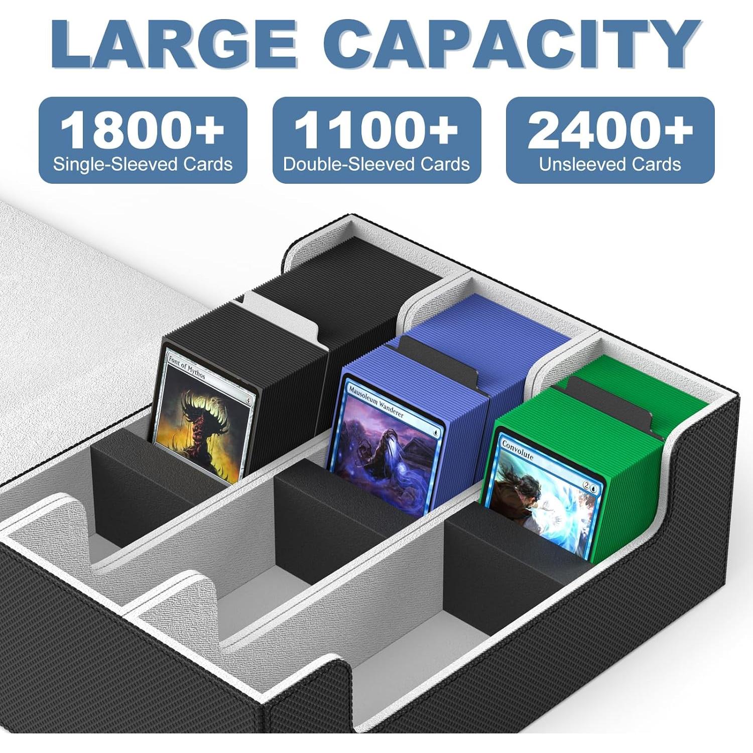 Caja de Almacenamiento de Cartas Mlikero 1800+ con Divisores