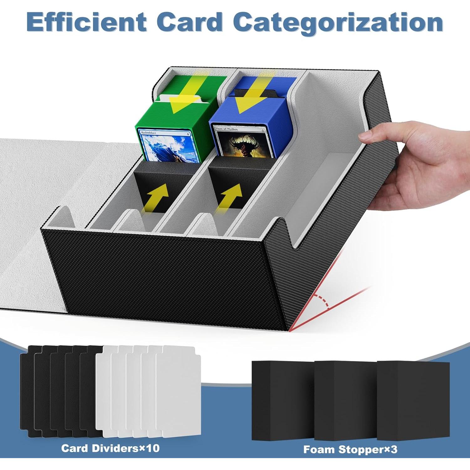 Caja de Almacenamiento de Cartas Mlikero 1800+ con Divisores