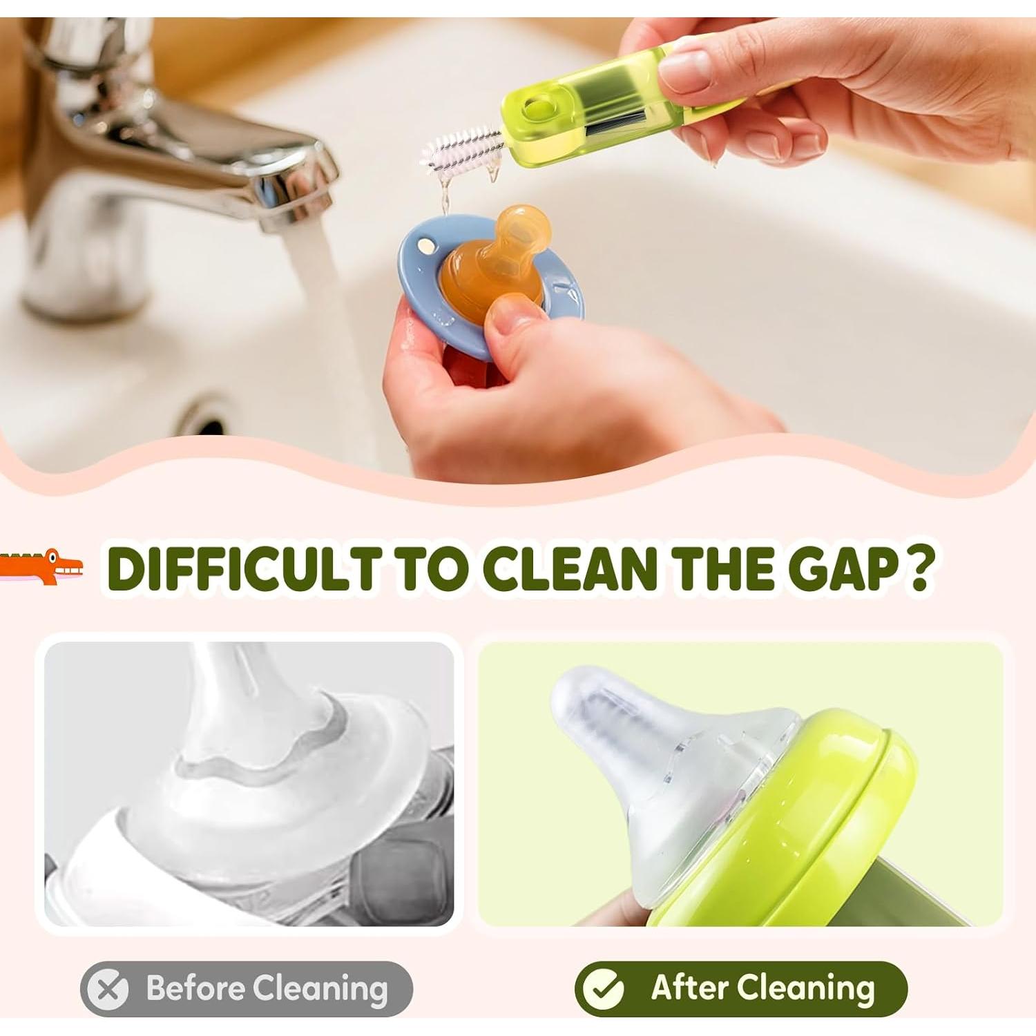 Juego de Cepillos de Limpieza 3 en 1 LOOHOI para Grietas de Tazas