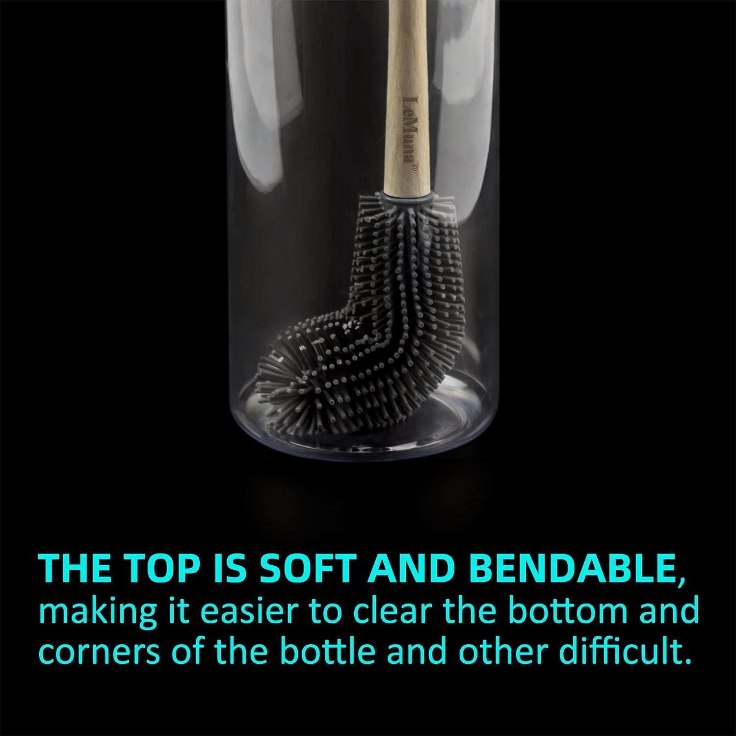 Juego de Cepillos de Silicona LeMuna - 3 Piezas para Botellas