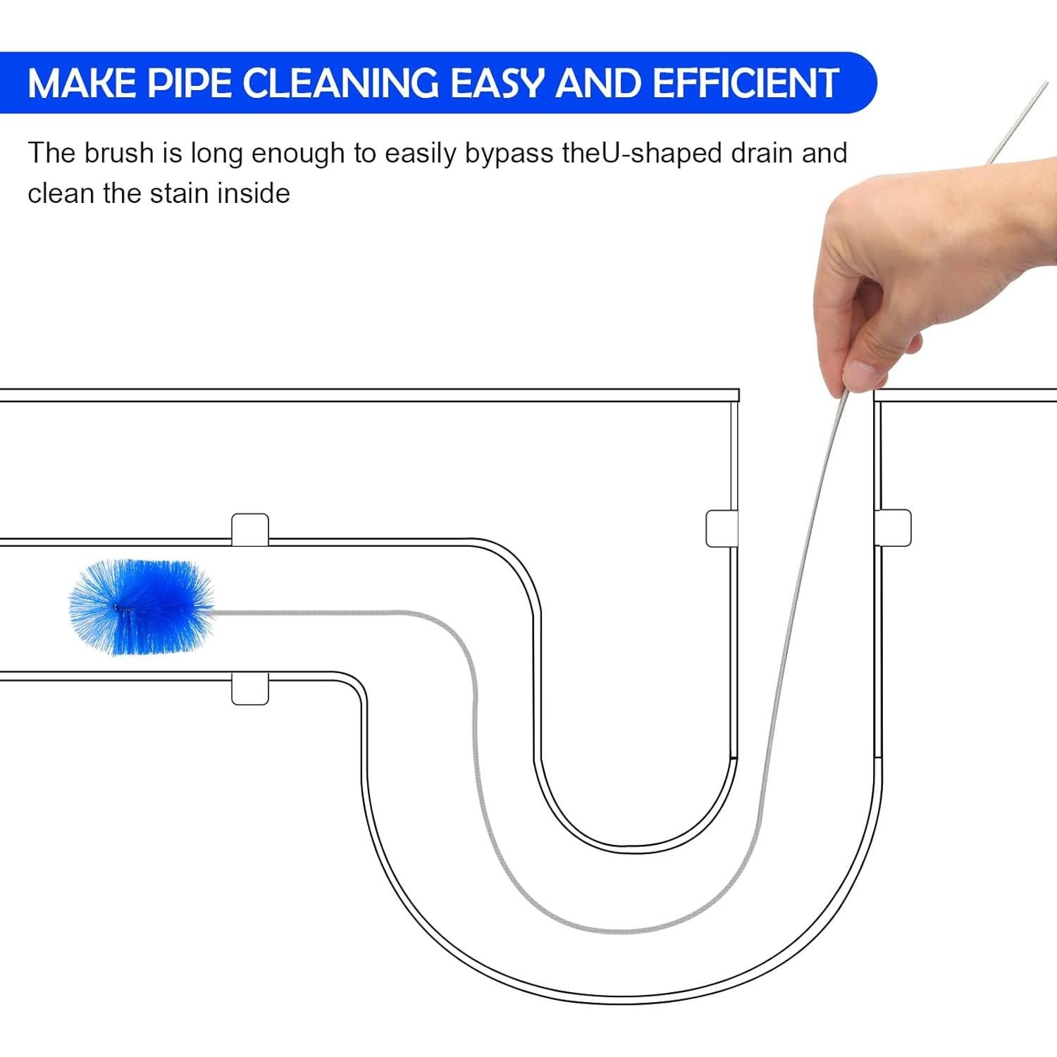 Juego de cepillos de limpieza de desagües AuraMeilon 6 piezas