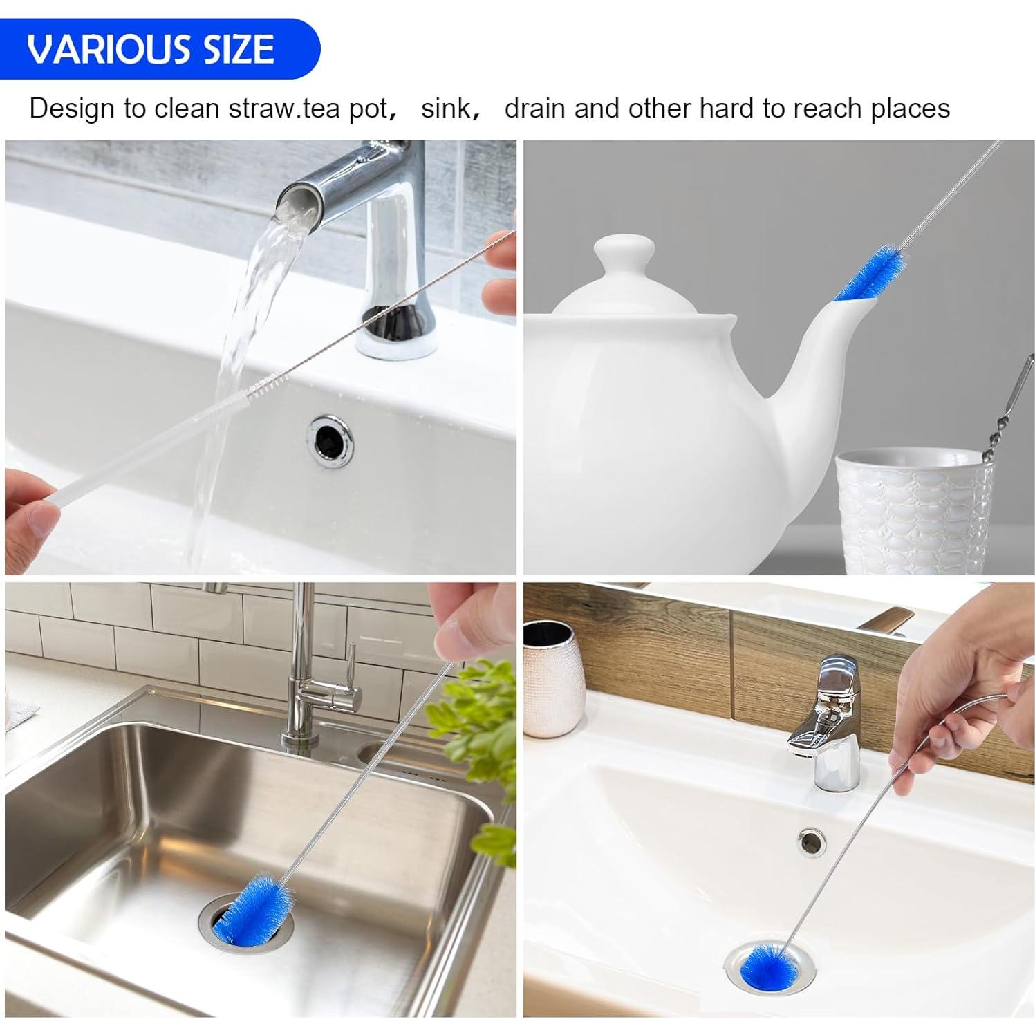 Juego de cepillos de limpieza de desagües AuraMeilon 6 piezas