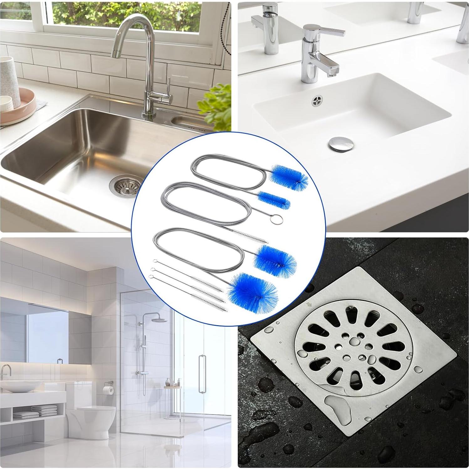 Juego de cepillos de limpieza de desagües AuraMeilon 6 piezas