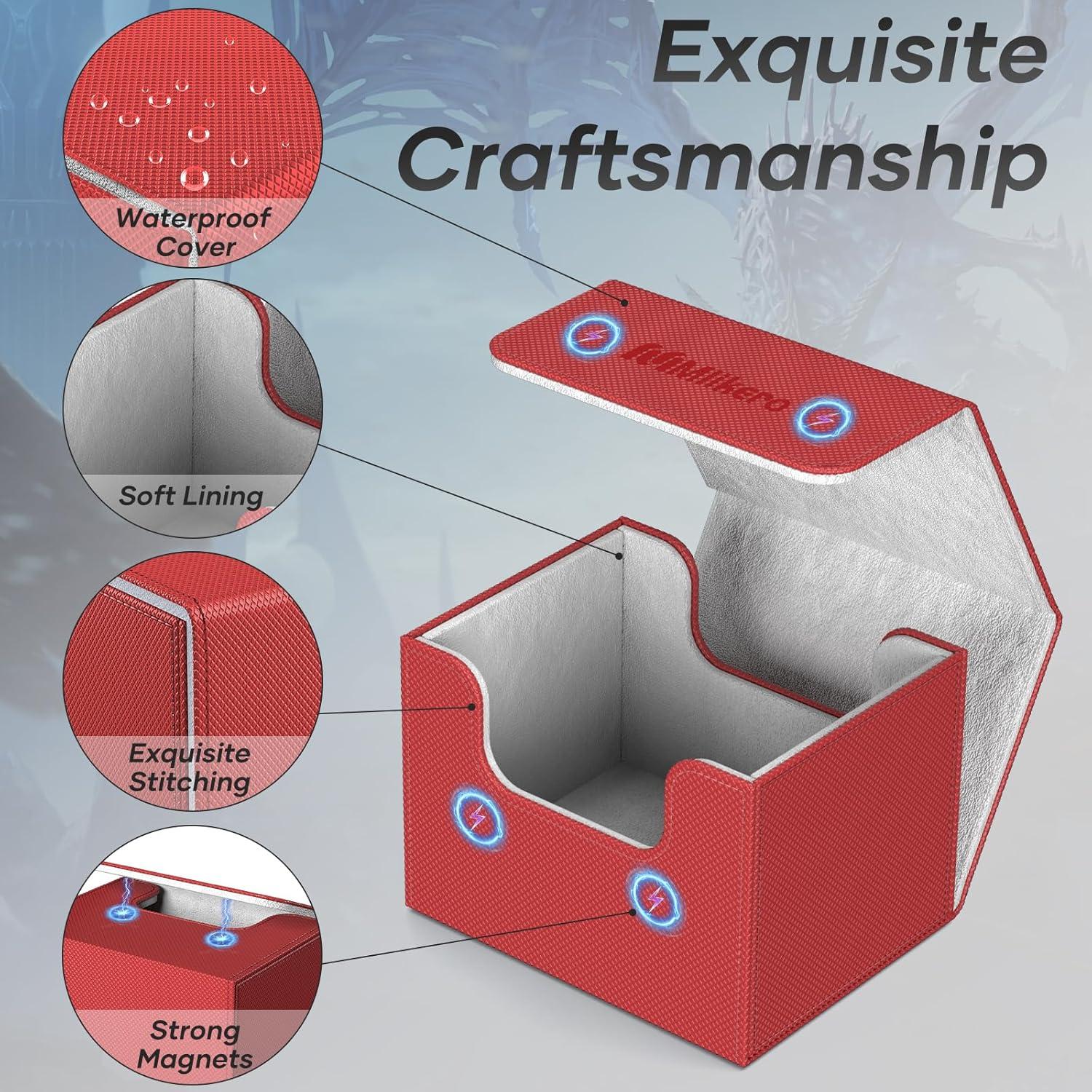 Caja de Barajas Mlikero Rojo para 100+ Cartas TCG