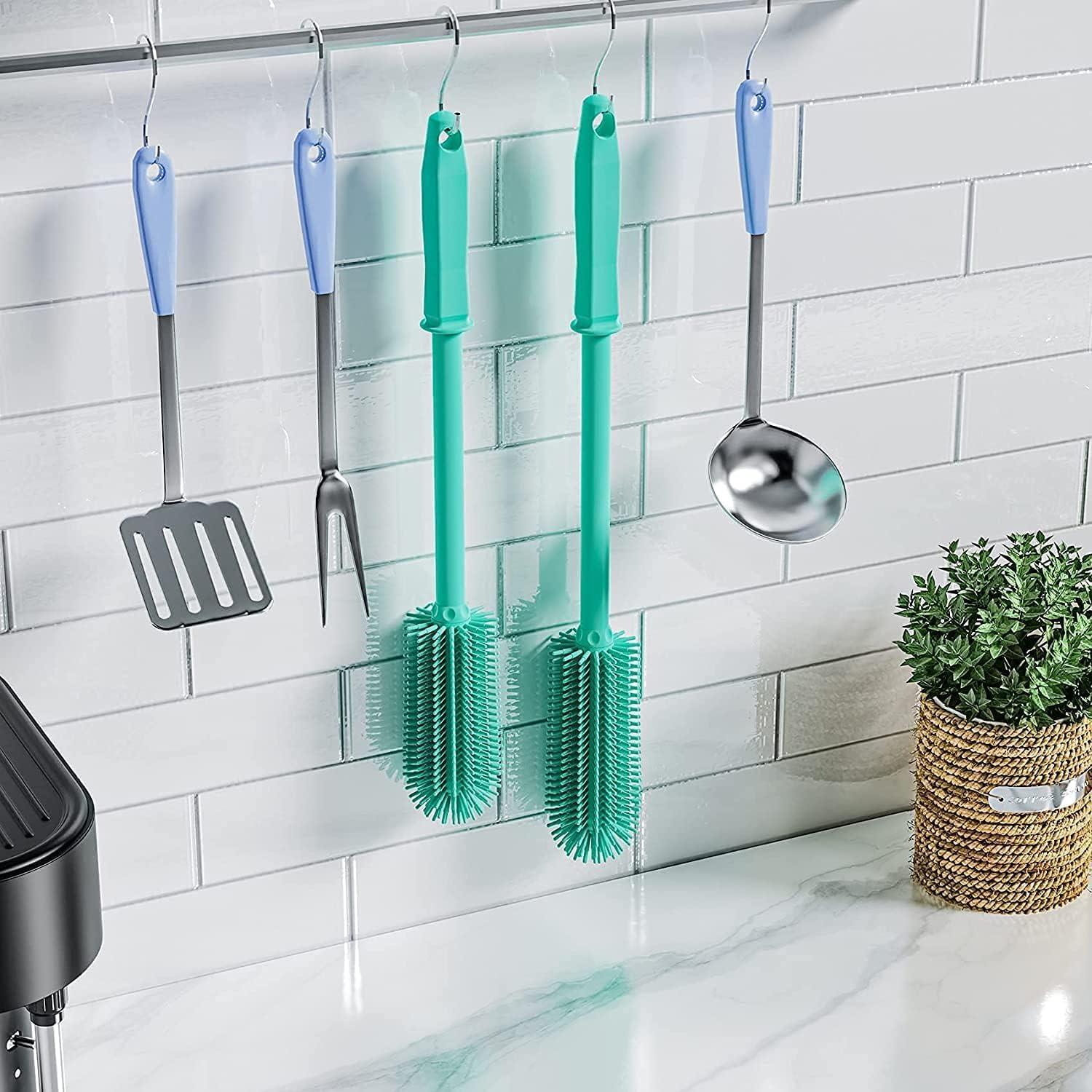 Cepillo de Limpieza de Botellas SUPPHOUS 2 Piezas Silicona Verde 40.64 cm