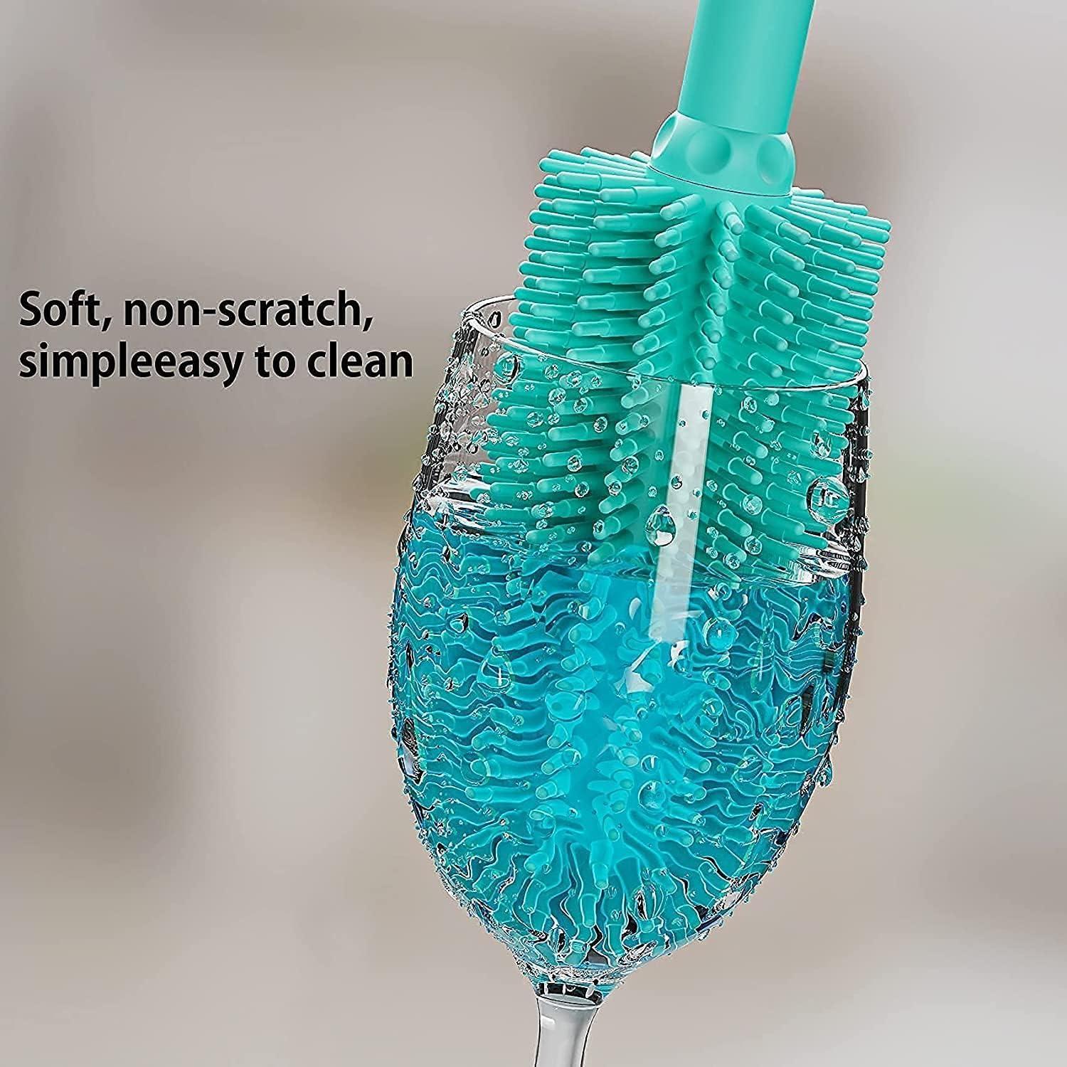 Cepillo de Limpieza de Botellas SUPPHOUS 2 Piezas Silicona Verde 40.64 cm