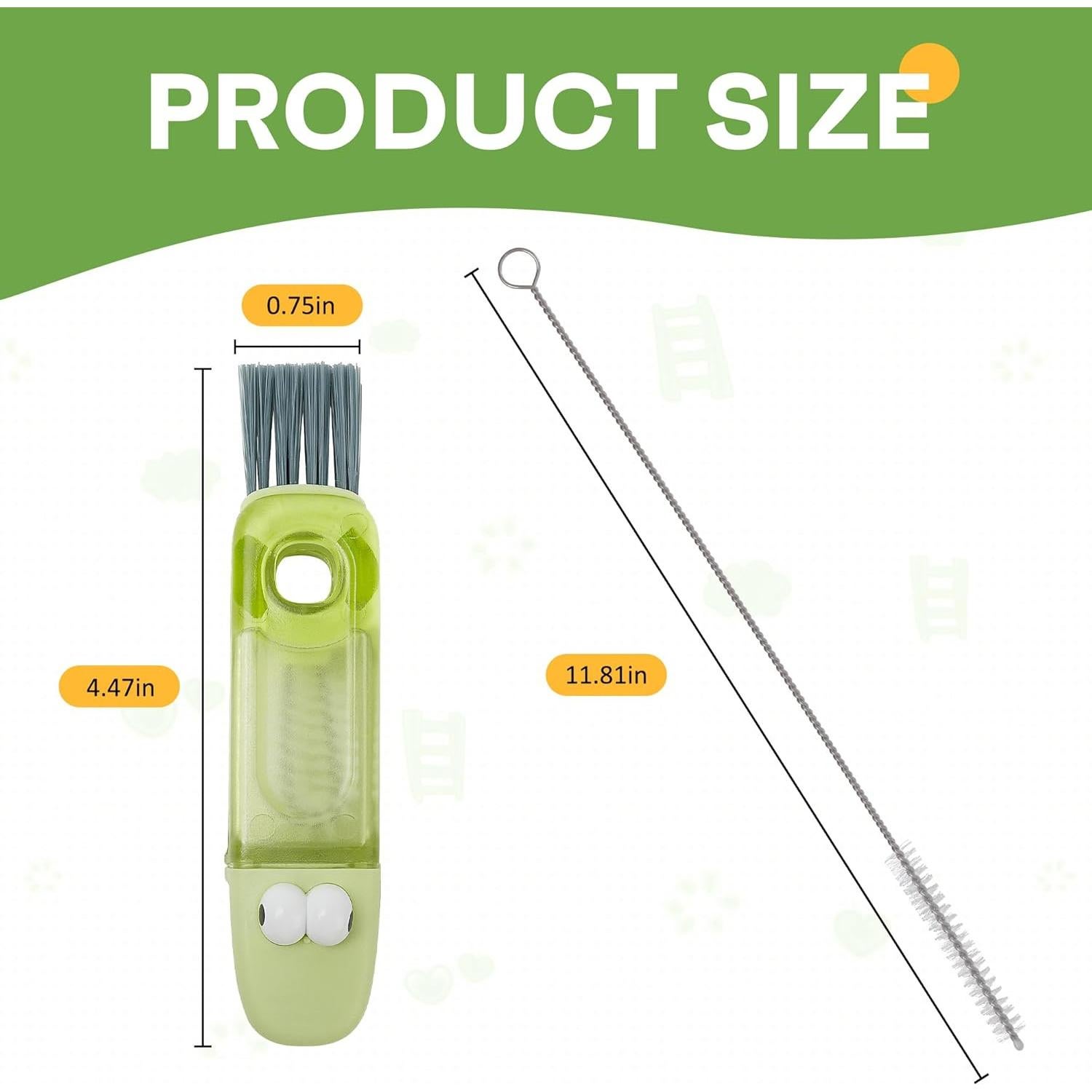 Kit de Limpieza de Tazas Longjoy 4 en 1 con Cepillo de Paja