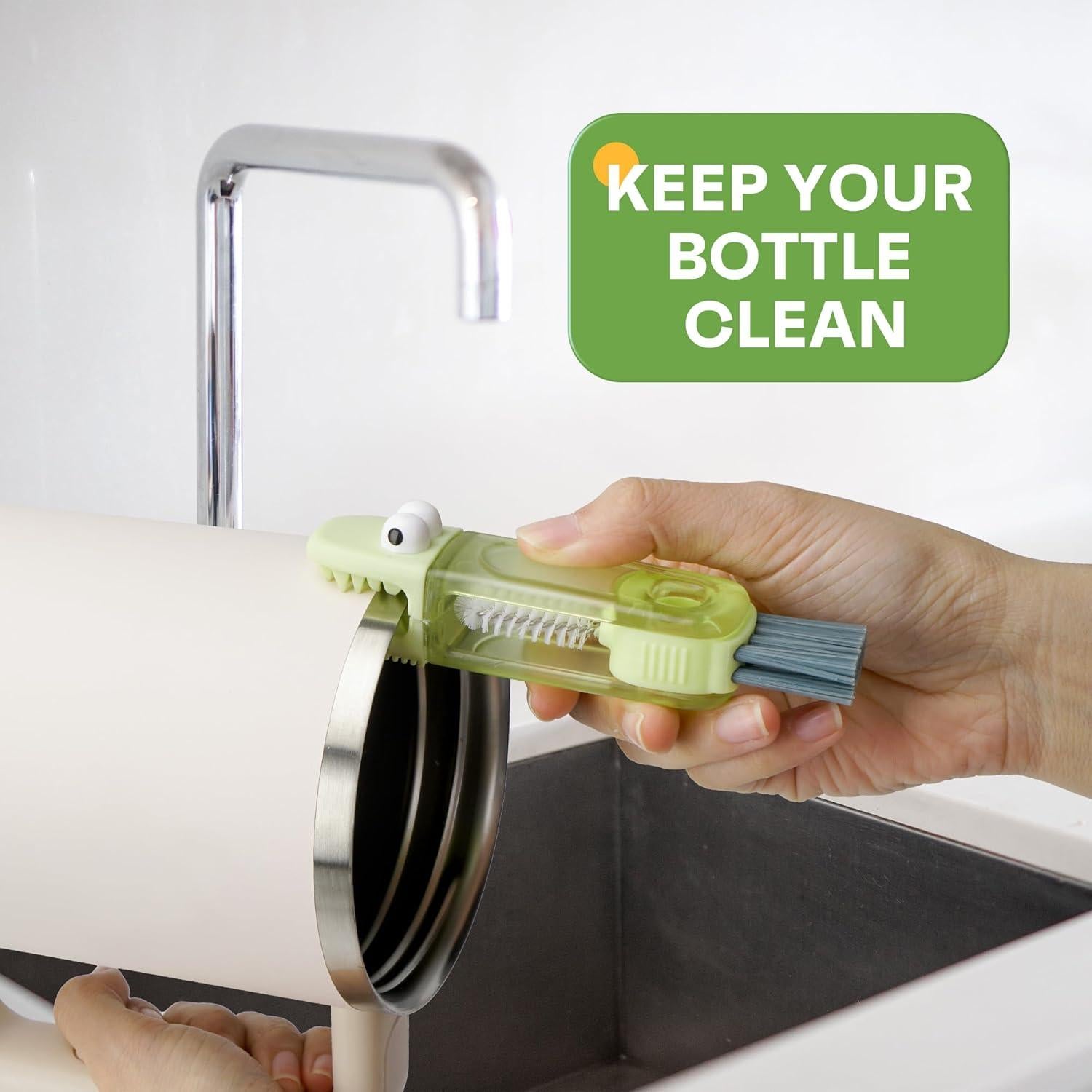 Kit de Limpieza de Tazas Longjoy 4 en 1 con Cepillo de Paja