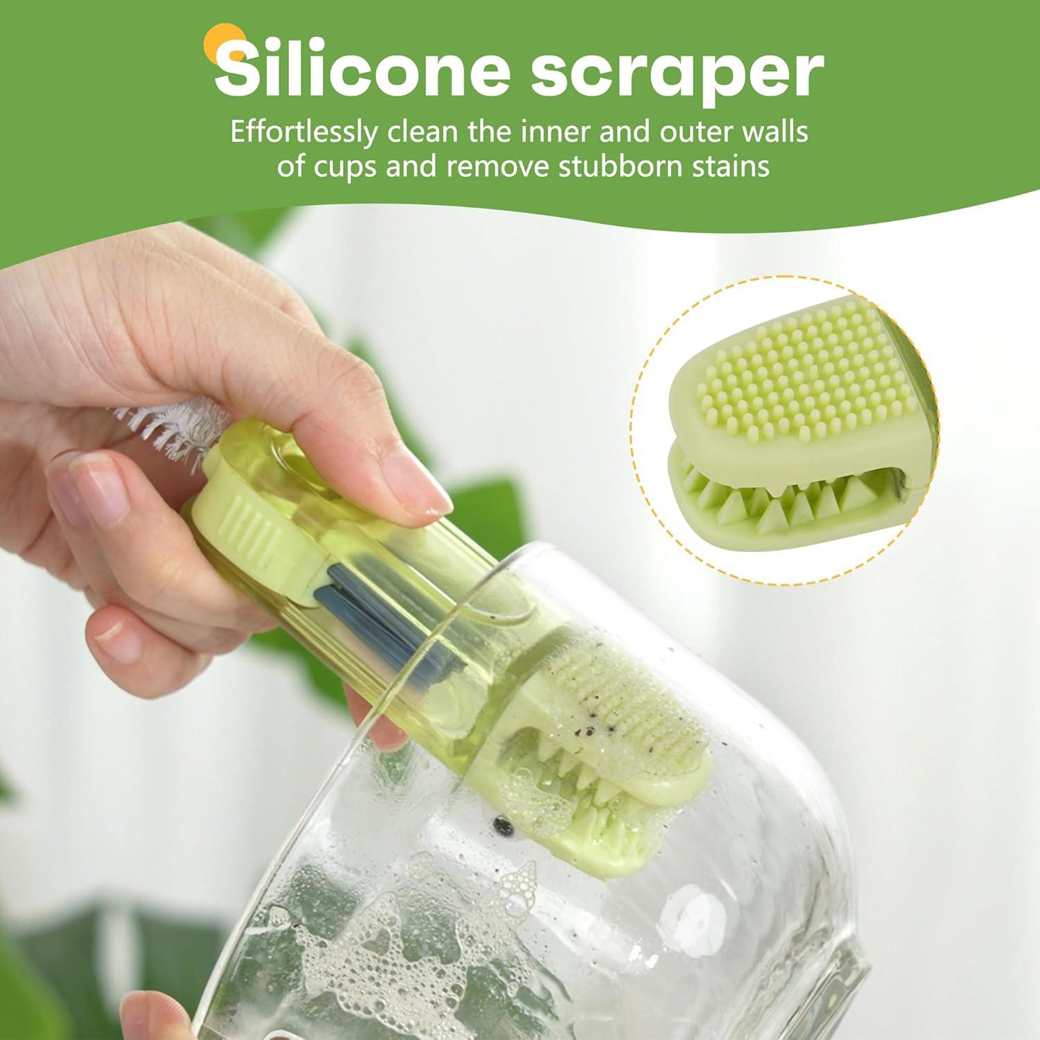 Kit de Limpieza de Tazas Longjoy 4 en 1 con Cepillo de Paja