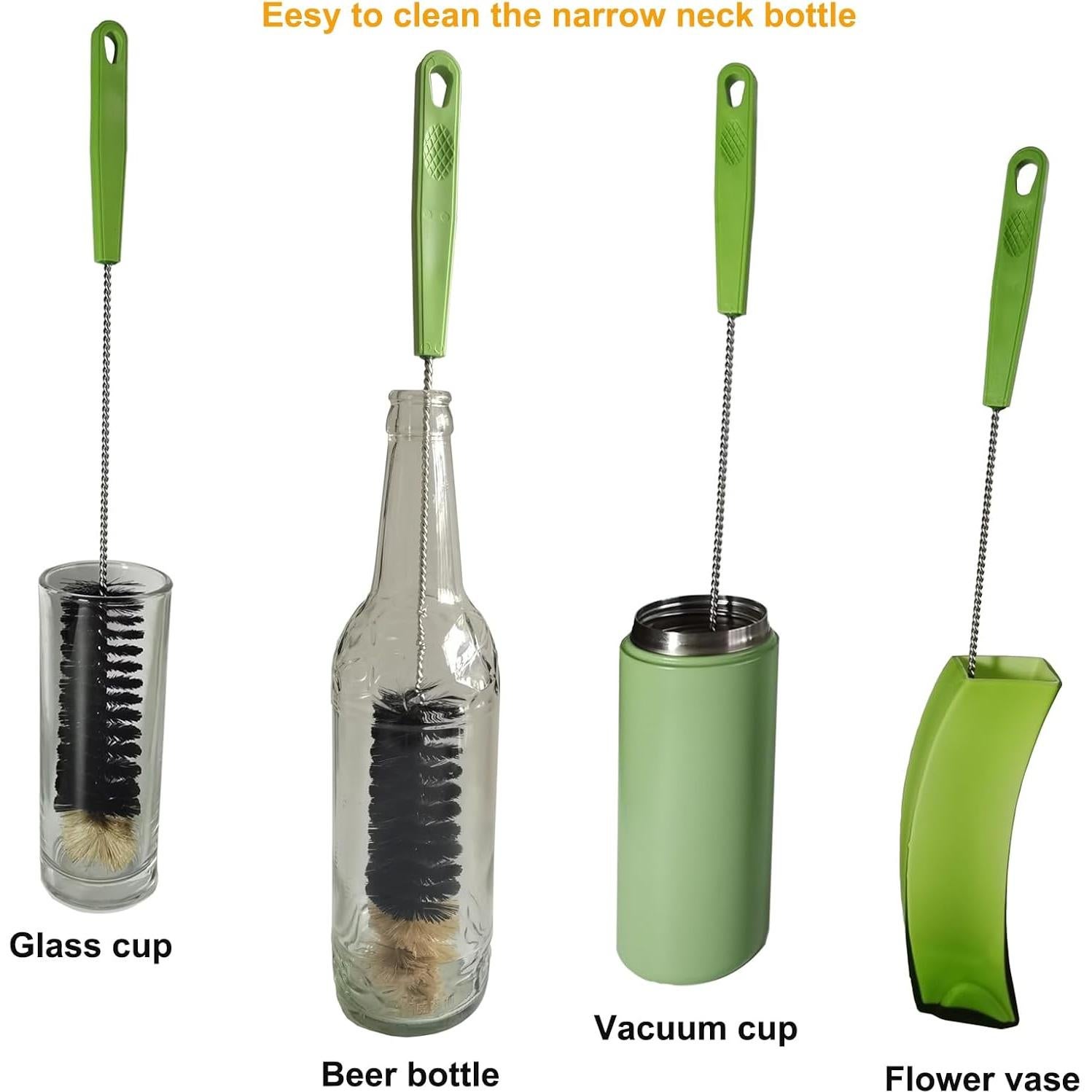 Paquete de 2 cepillos de limpieza Dokpod para botellas largas