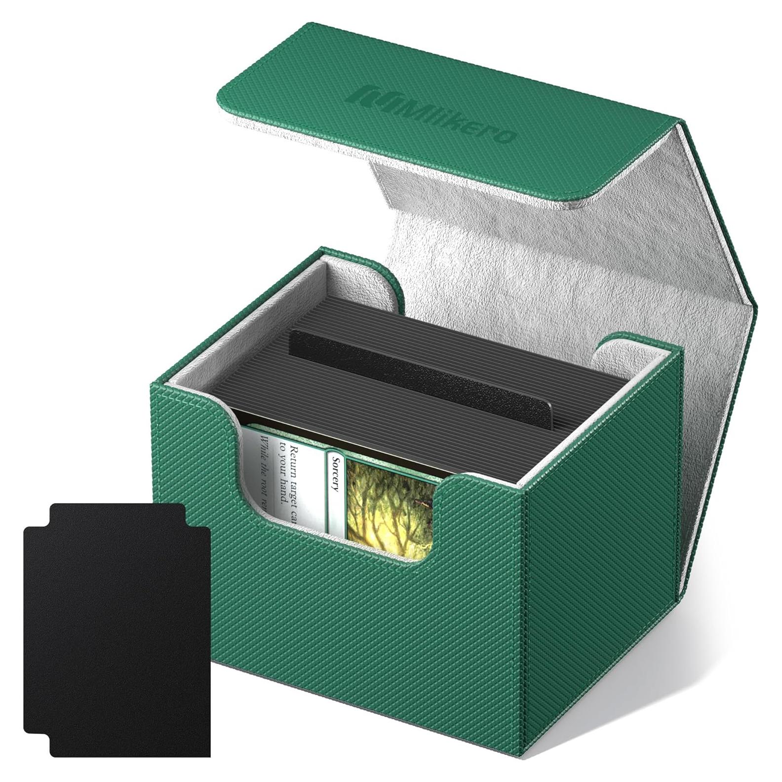 Caja de Barajas Mlikero Verde para 100+ Cartas TCG