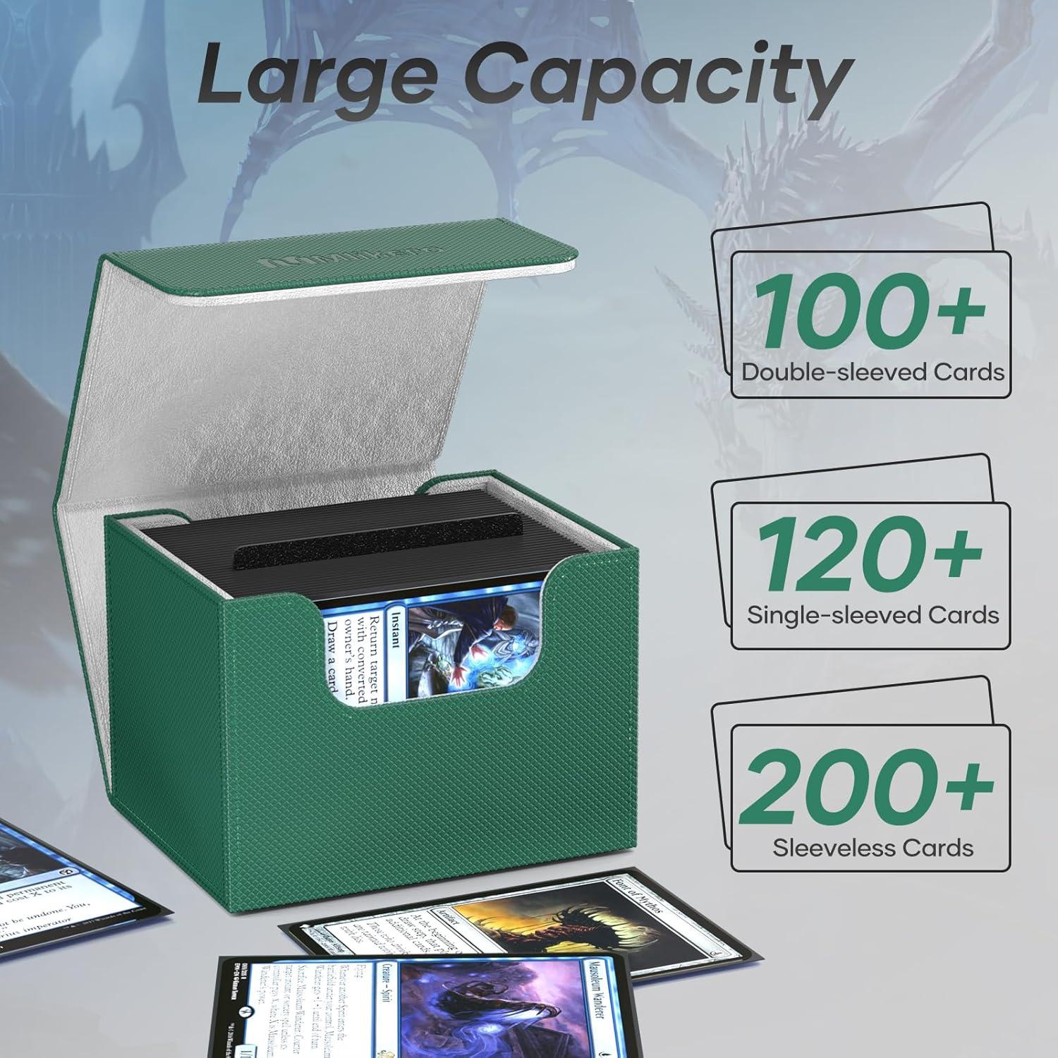 Caja de Barajas Mlikero Verde para 100+ Cartas TCG