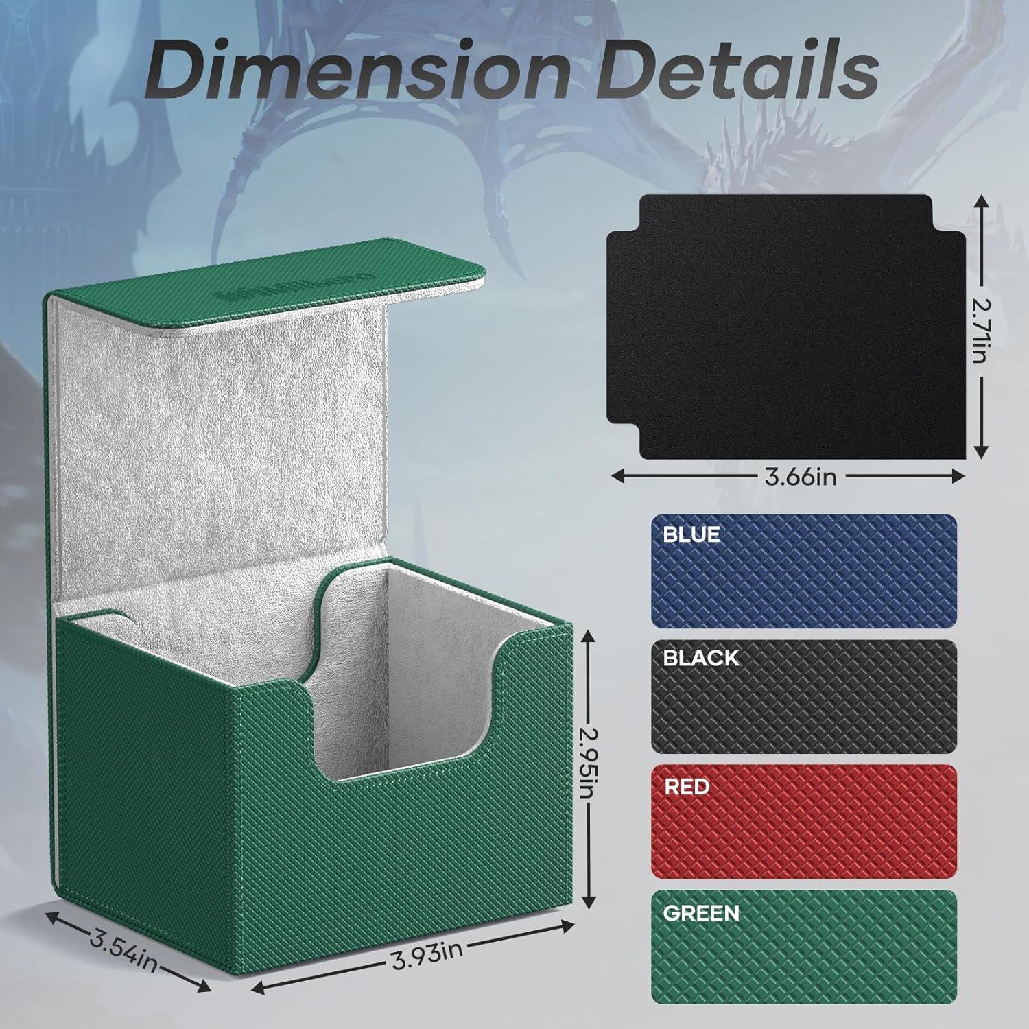 Caja de Barajas Mlikero Verde para 100+ Cartas TCG