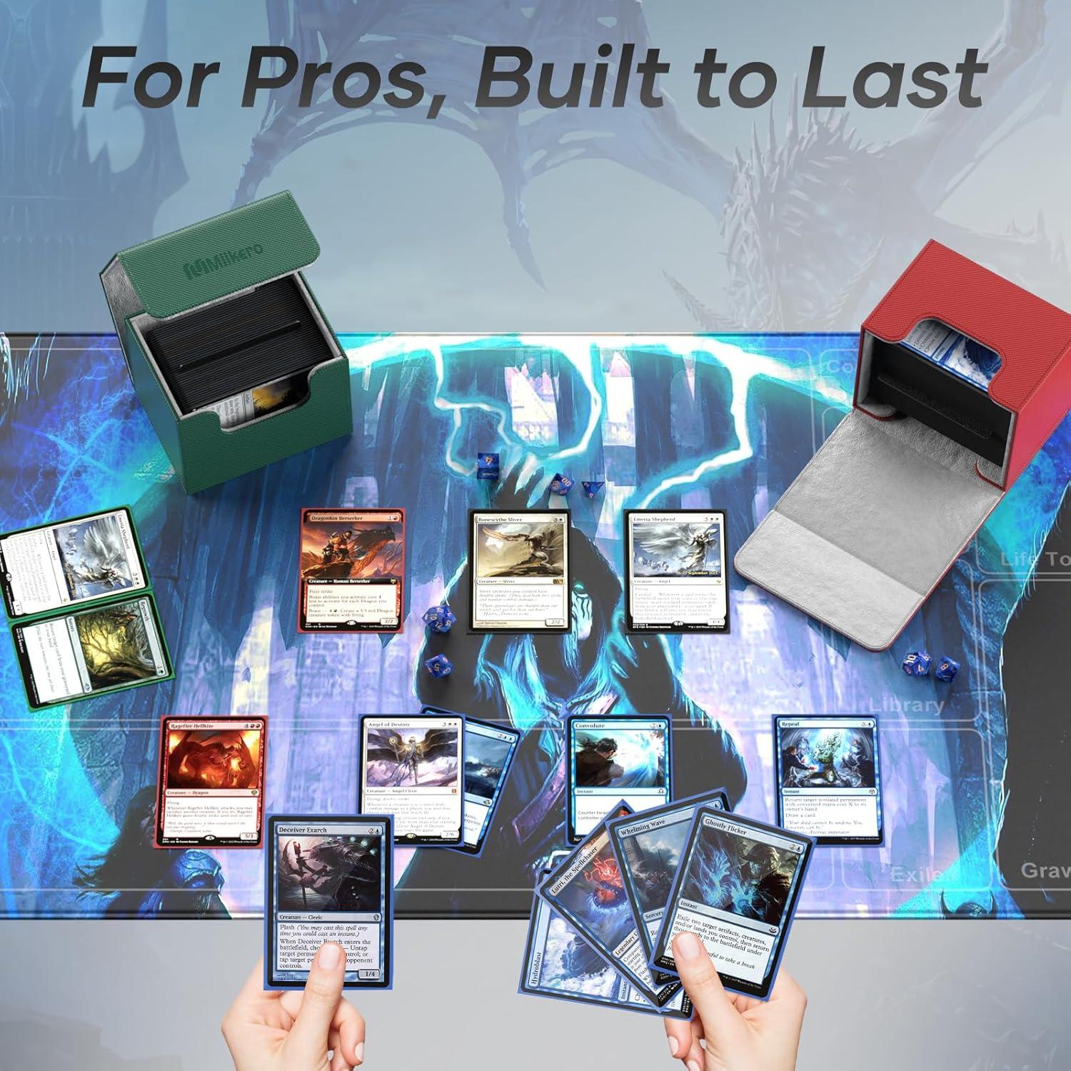 Caja de Barajas Mlikero Verde para 100+ Cartas TCG