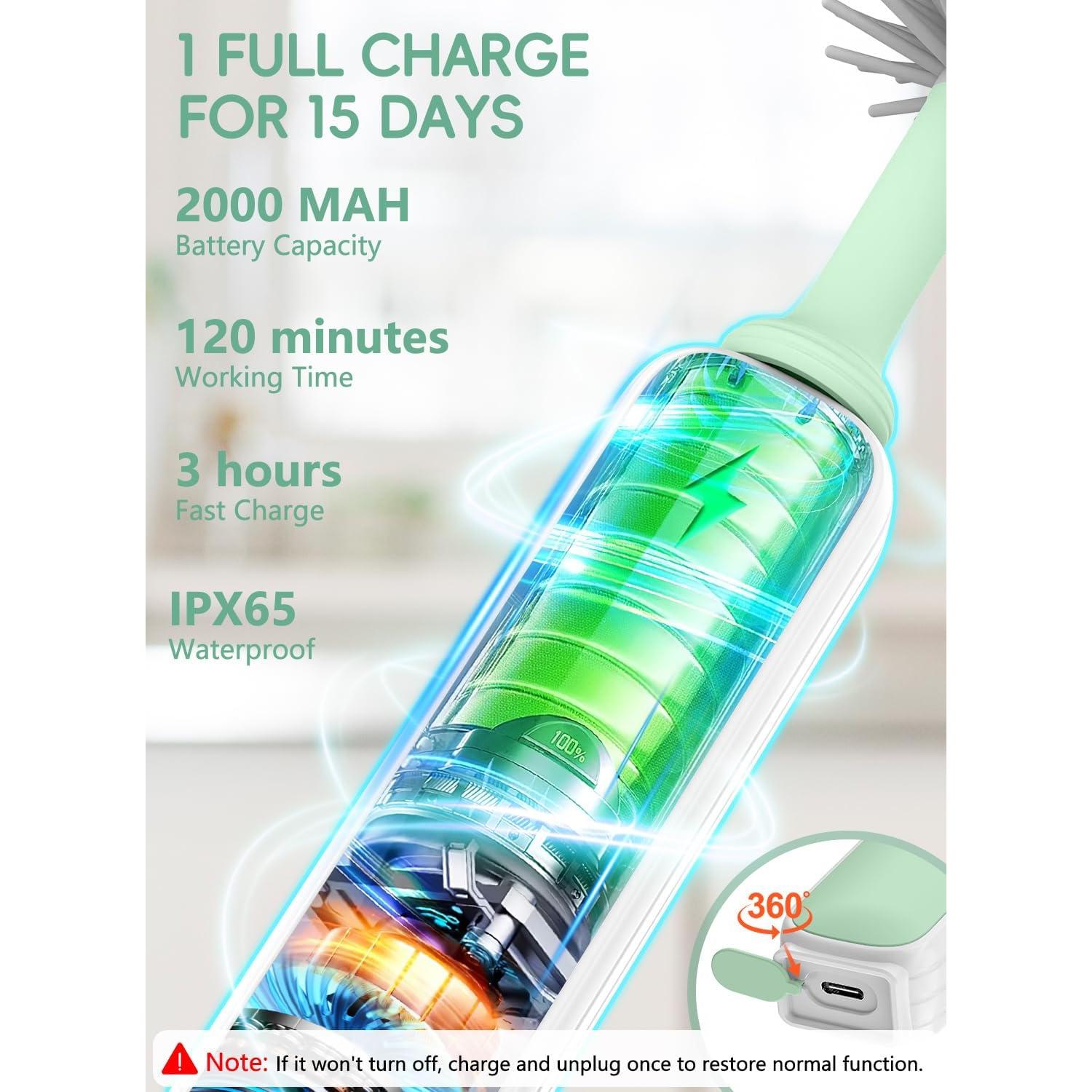 Limpiador Eléctrico de Botellas YASEW Verde 2000mAh Portátil