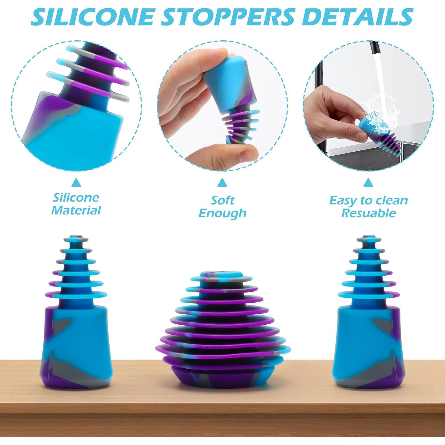 Tapones de limpieza de silicona COITEK con 8 cepillos - Morado