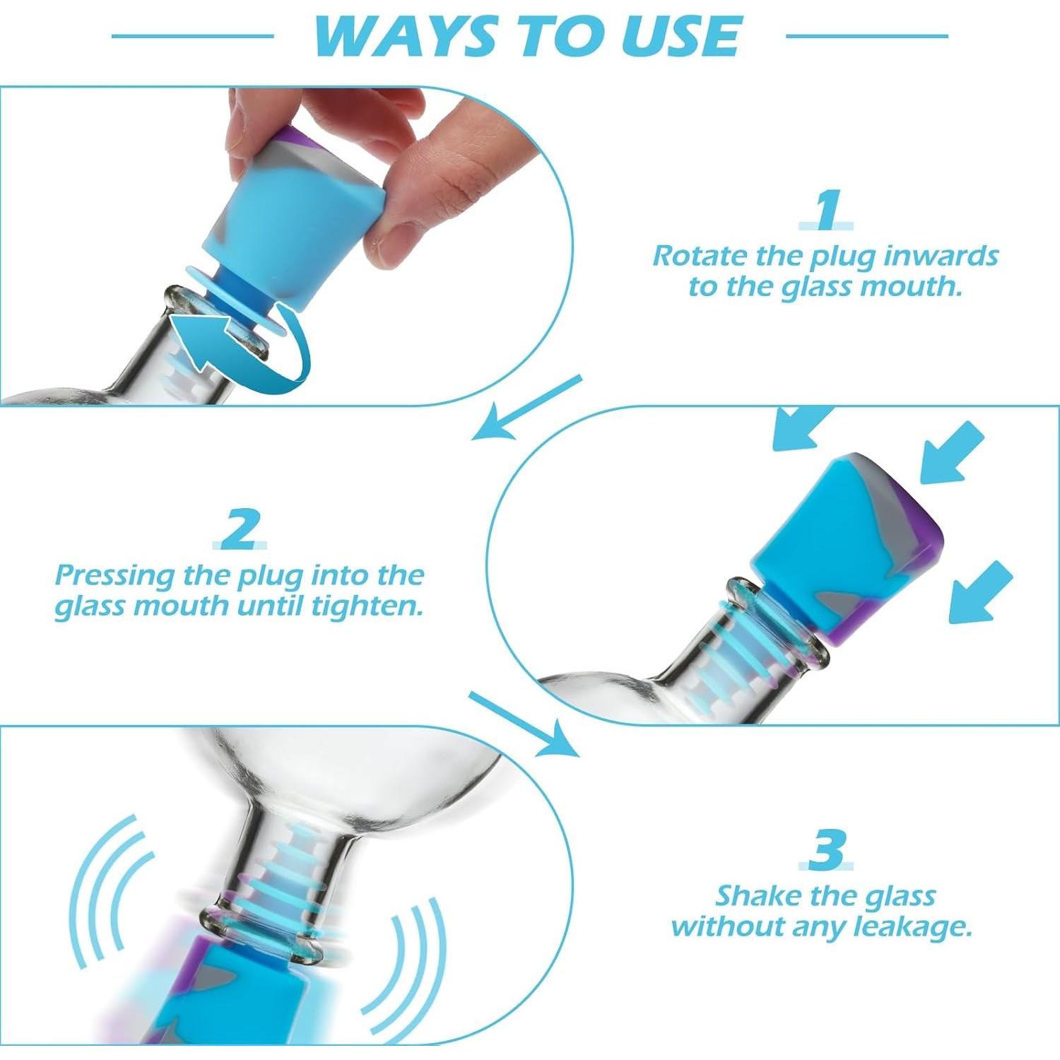 Tapones de limpieza de silicona COITEK con 8 cepillos - Morado