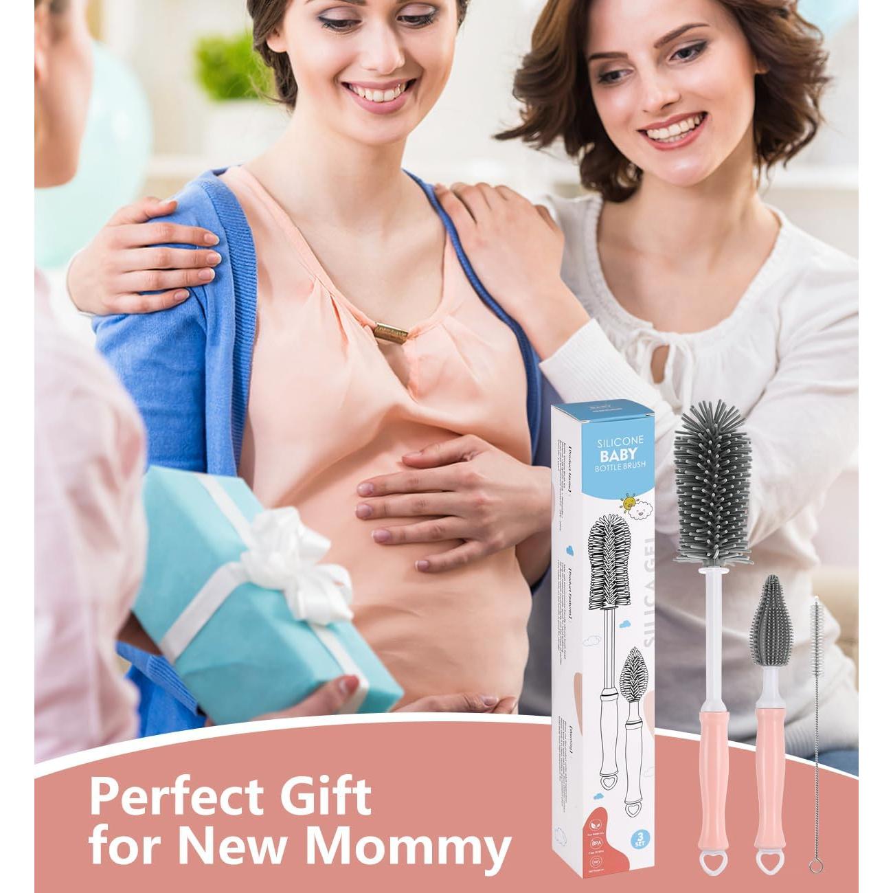 Cepillo de Limpieza 3-en-1 Zooawa para Botellas Bebé Rosa