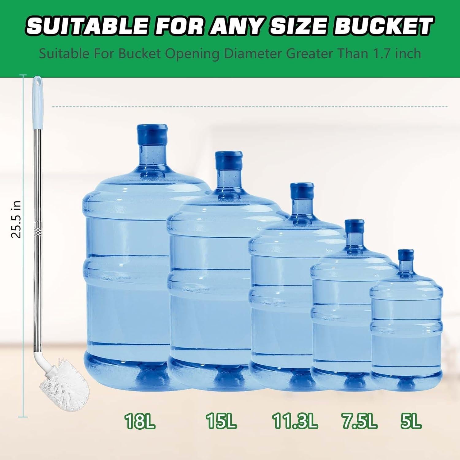 Cepillo de Agua Extra Largo XENNRY para Cubos 71 cm - Juego de 2