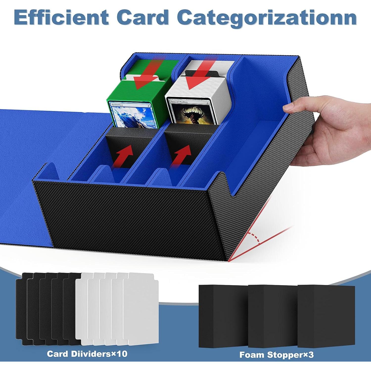 Caja de Cartas Mlikero 1800+ con Divisores y Cierre Magnético