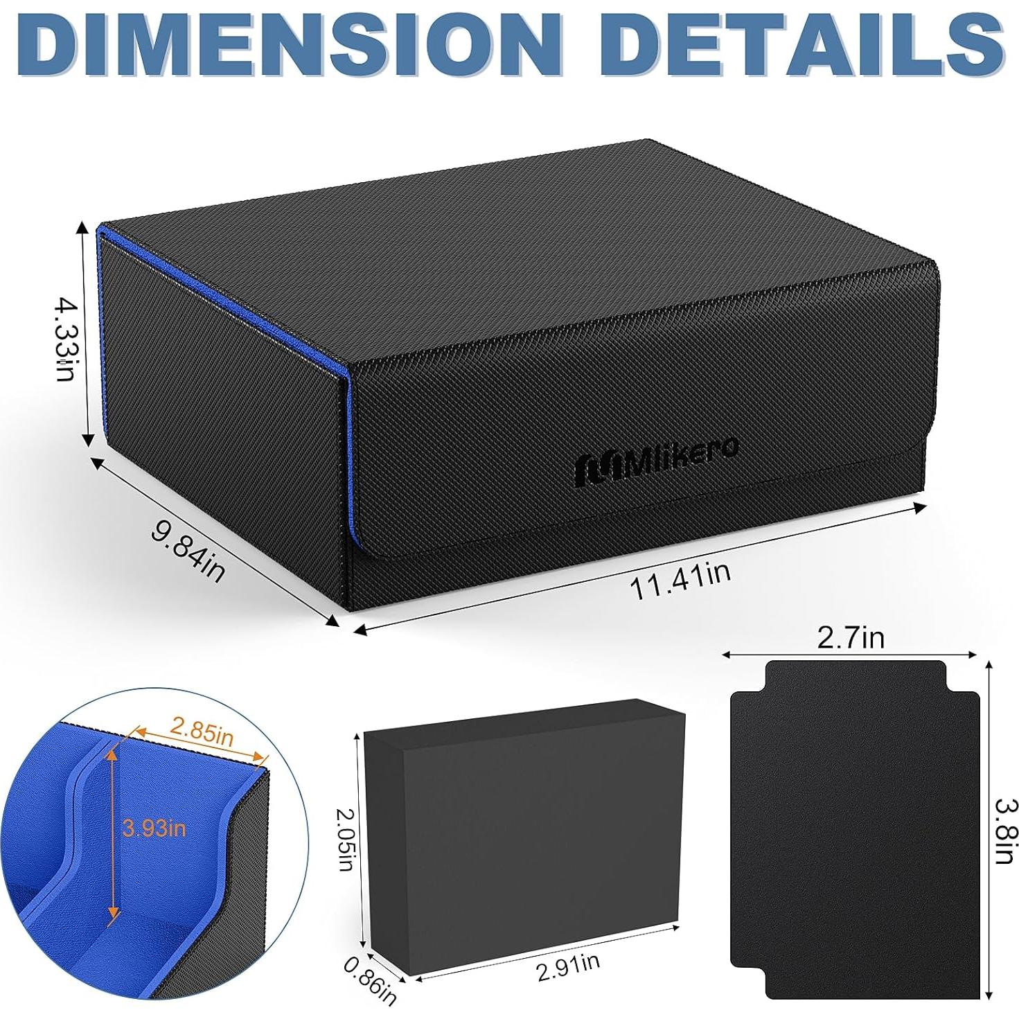 Caja de Cartas Mlikero 1800+ con Divisores y Cierre Magnético