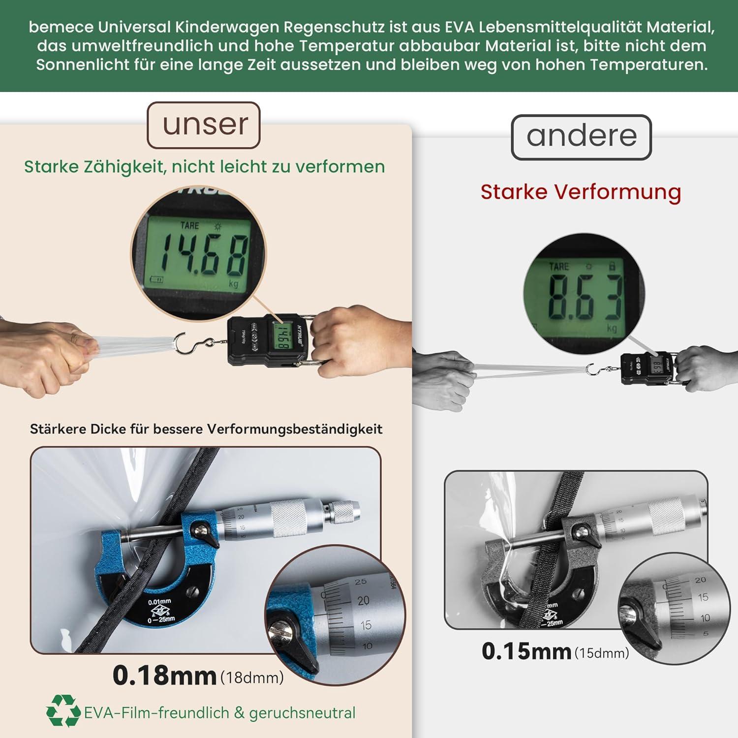 Cubierta de Lluvia Bemece para Cochecito Universal - Impermeable